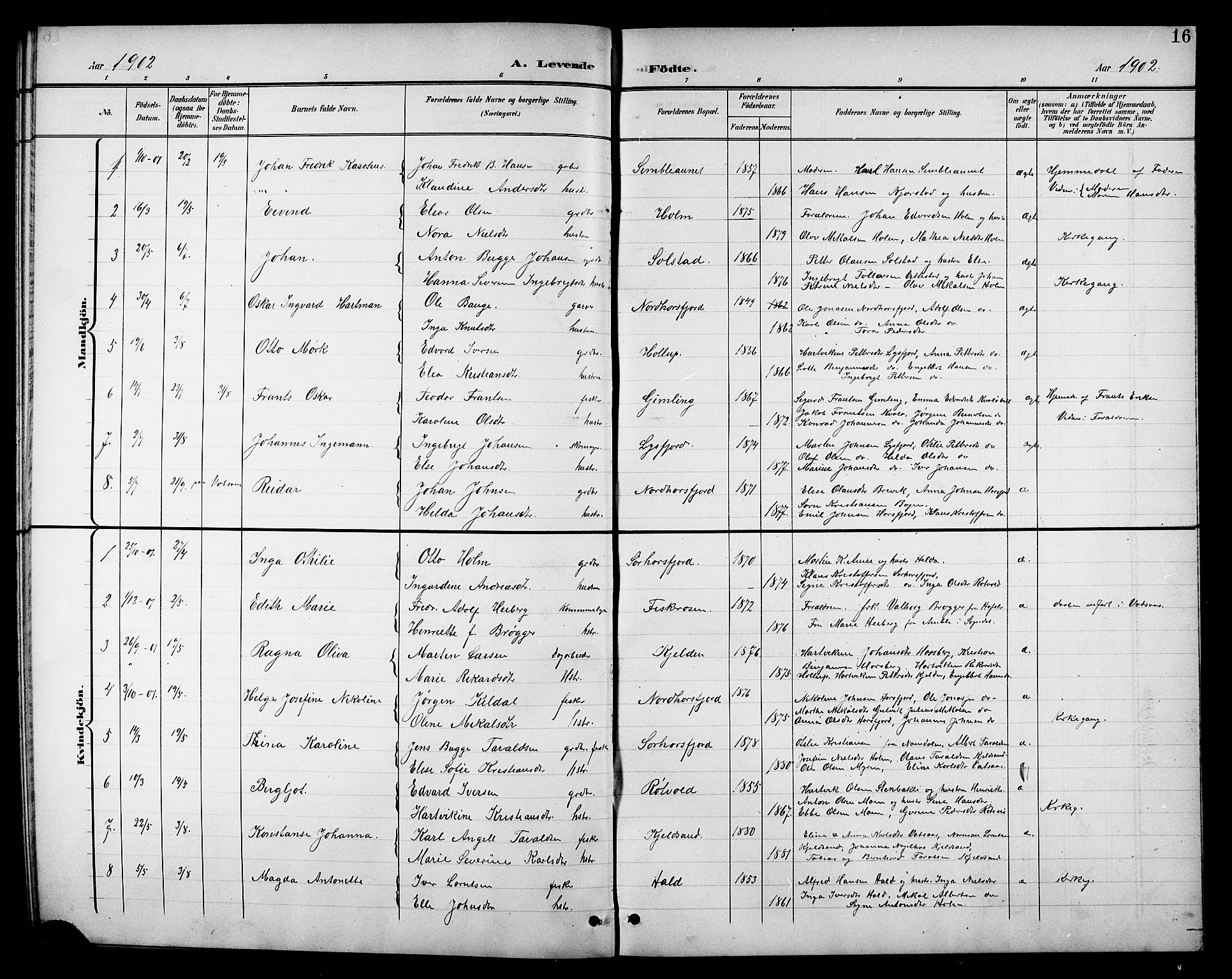 Ministerialprotokoller, klokkerbøker og fødselsregistre - Nordland, SAT/A-1459/811/L0170: Parish register (copy) no. 811C02, 1896-1908, p. 16