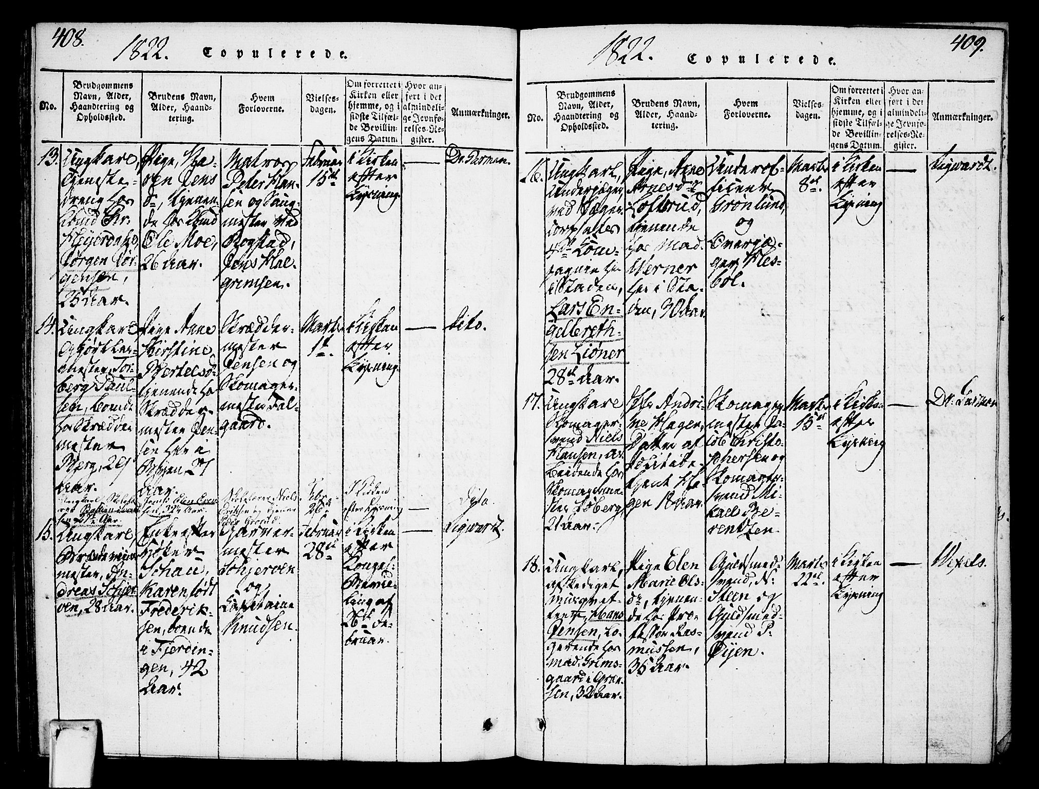 Oslo domkirke Kirkebøker, SAO/A-10752/F/Fa/L0007: Parish register (official) no. 7, 1817-1824, p. 408-409