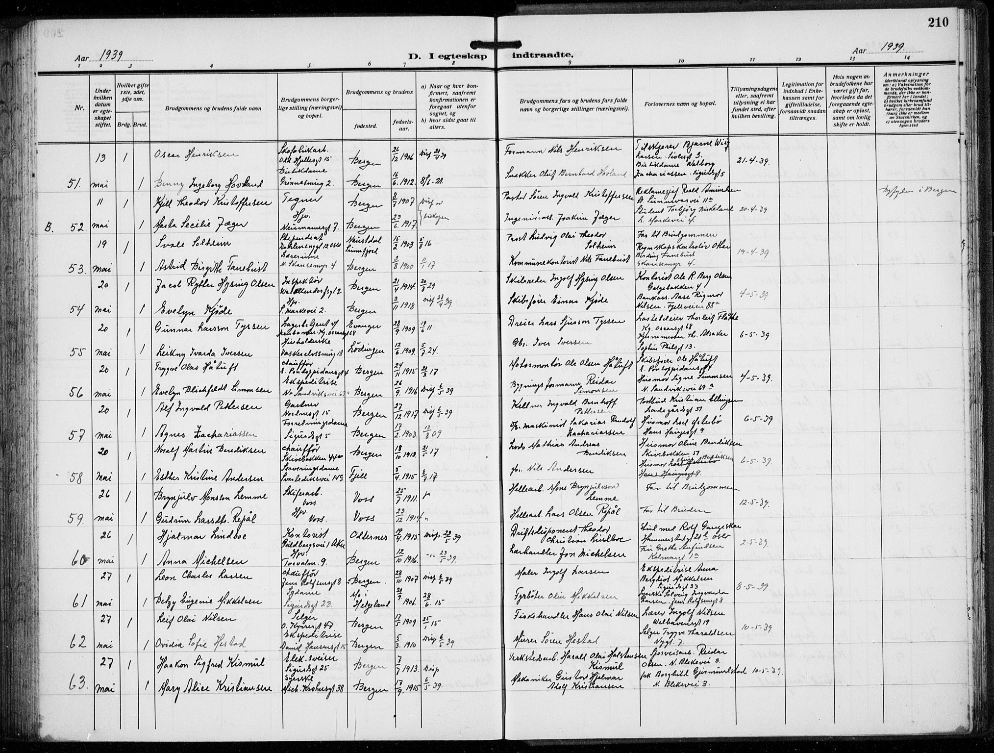 Domkirken sokneprestembete, AV/SAB-A-74801/H/Hab/L0034: Parish register (copy) no. D 6, 1924-1941, p. 210