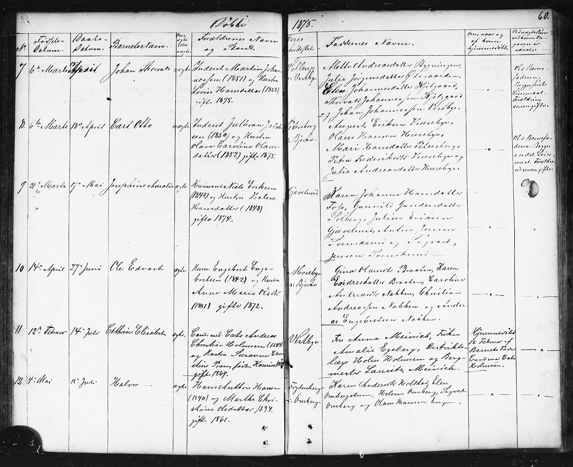 Enebakk prestekontor Kirkebøker, SAO/A-10171c/G/Gb/L0001: Parish register (copy) no. II 1, 1859-1890, p. 60