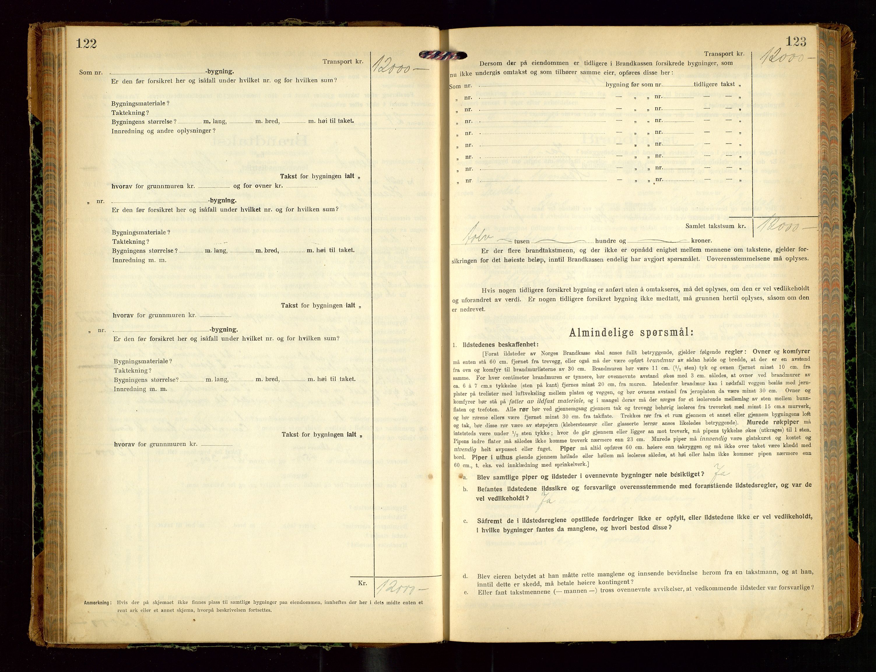 Lund lensmannskontor, SAST/A-100303/Gob/L0004: "Brandtakstprotokol", 1921-1929, p. 122-123