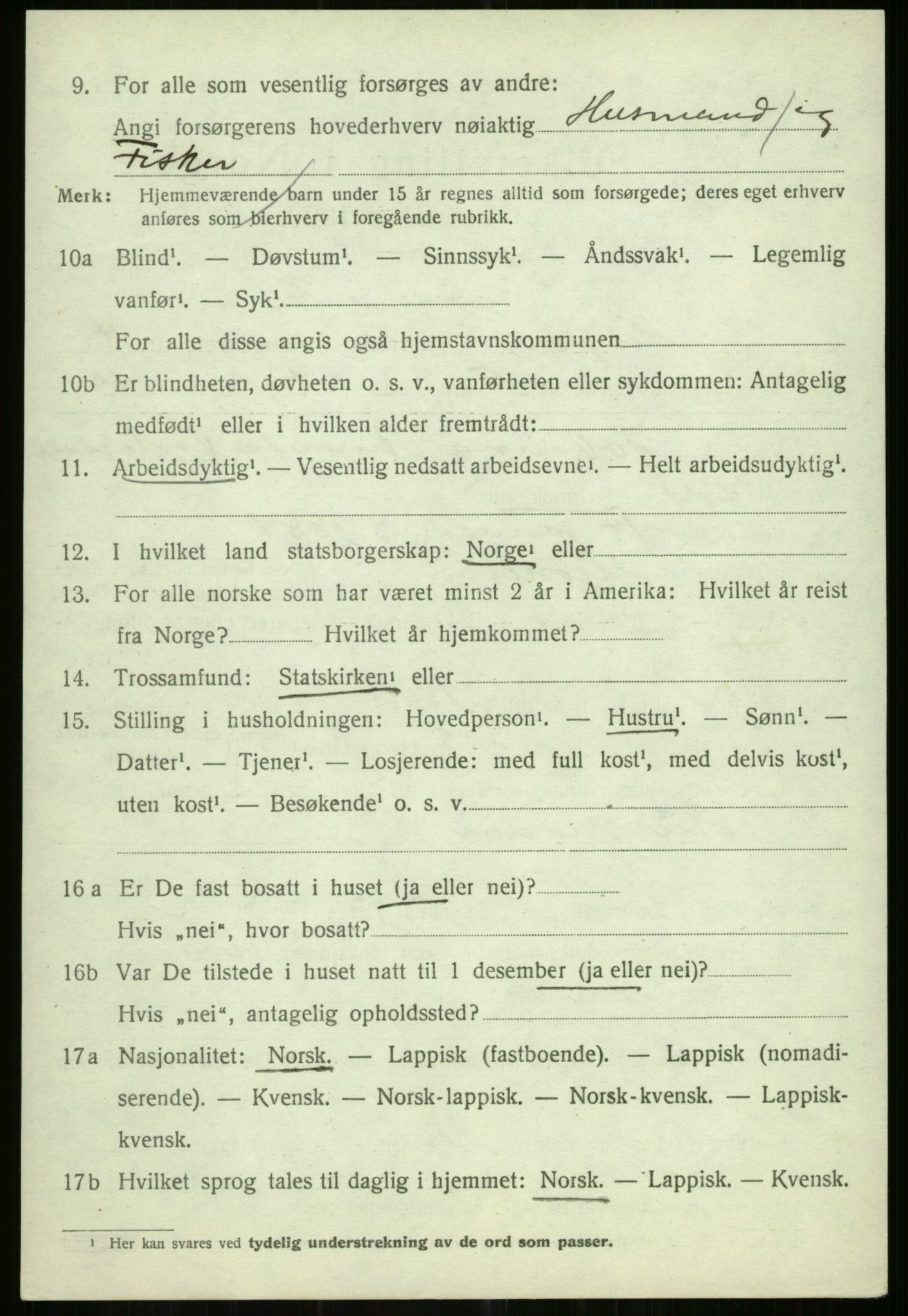 SATØ, 1920 census for Helgøy, 1920, p. 1707
