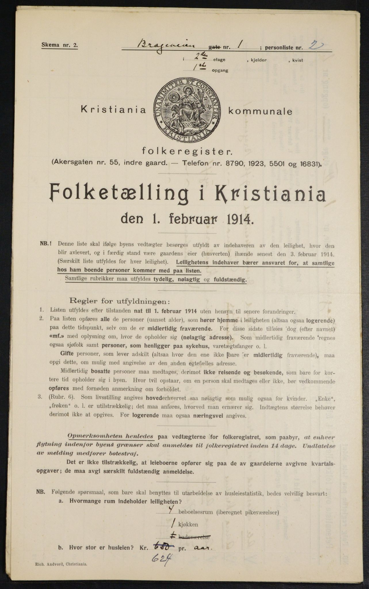 OBA, Municipal Census 1914 for Kristiania, 1914, p. 8072