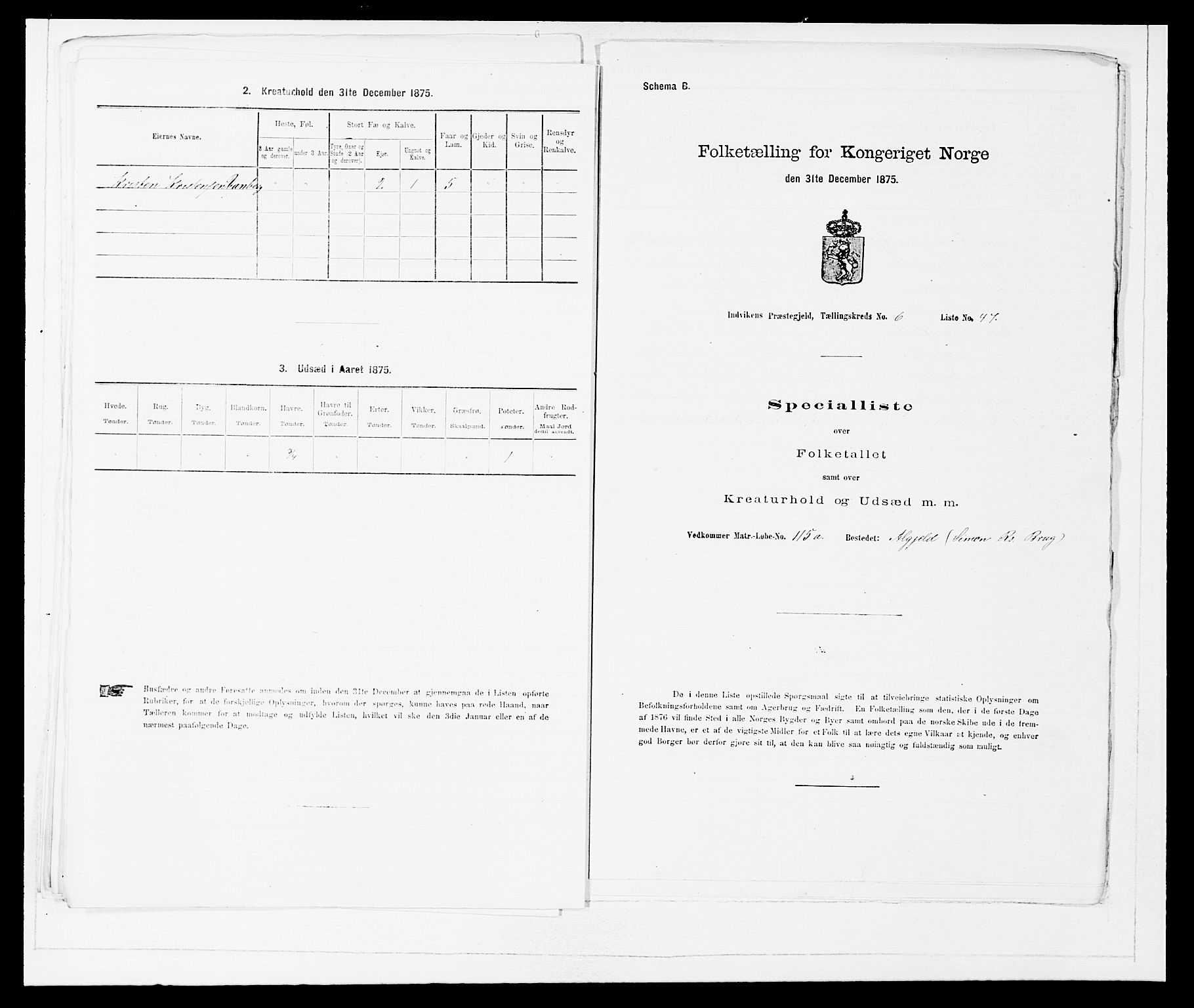 SAB, 1875 Census for 1447P Innvik, 1875, p. 706