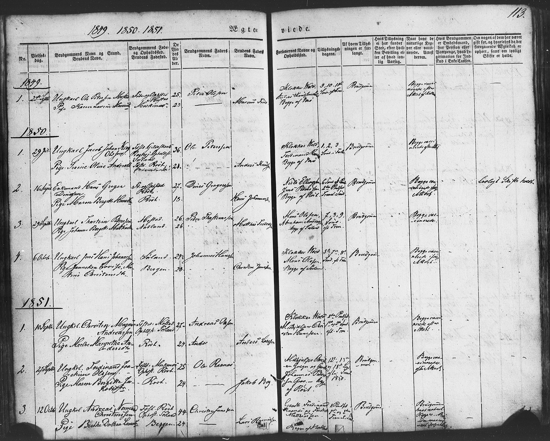 Ministerialprotokoller, klokkerbøker og fødselsregistre - Nordland, SAT/A-1459/807/L0121: Parish register (official) no. 807A04, 1846-1879, p. 113