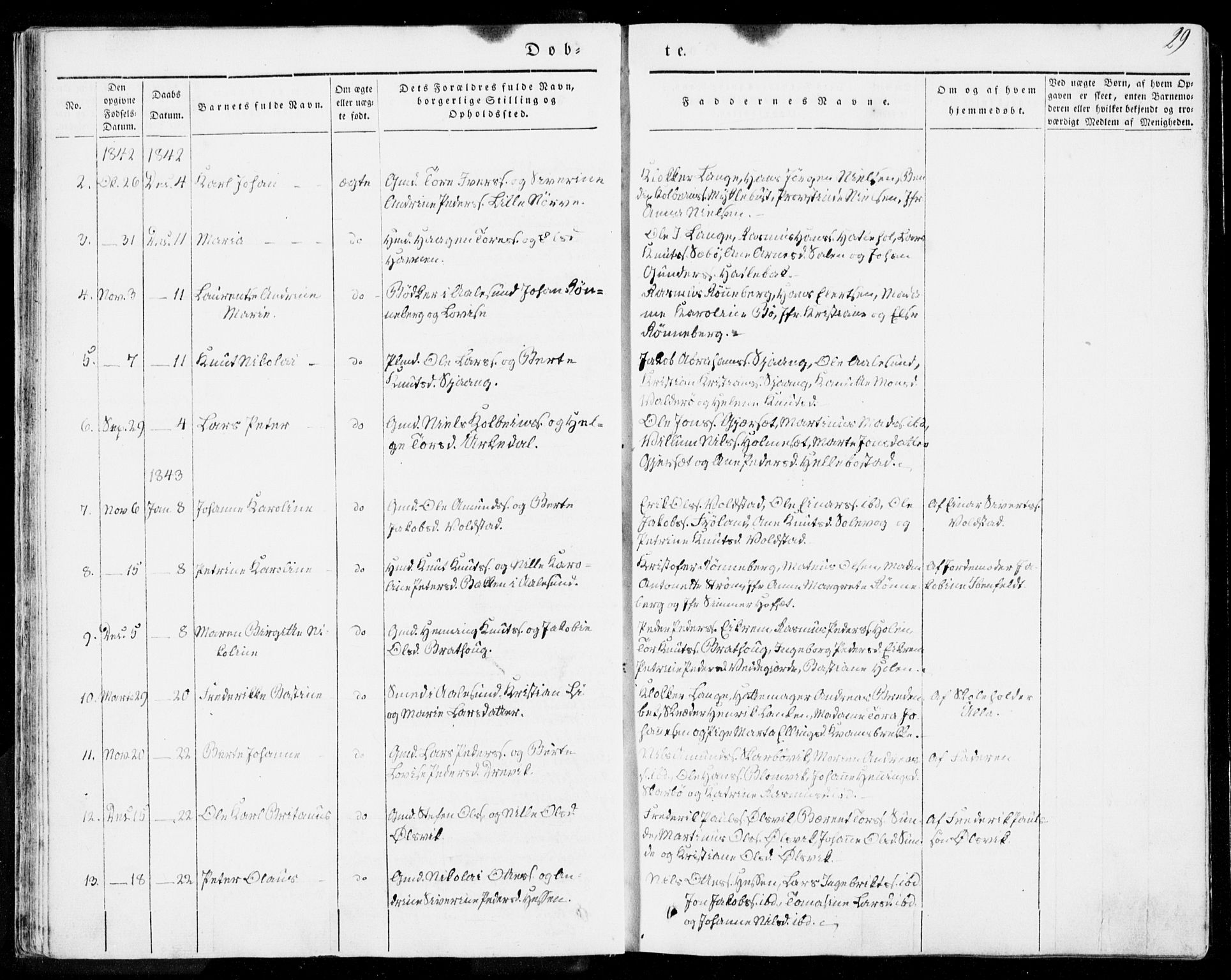 Ministerialprotokoller, klokkerbøker og fødselsregistre - Møre og Romsdal, SAT/A-1454/528/L0396: Parish register (official) no. 528A07, 1839-1847, p. 29
