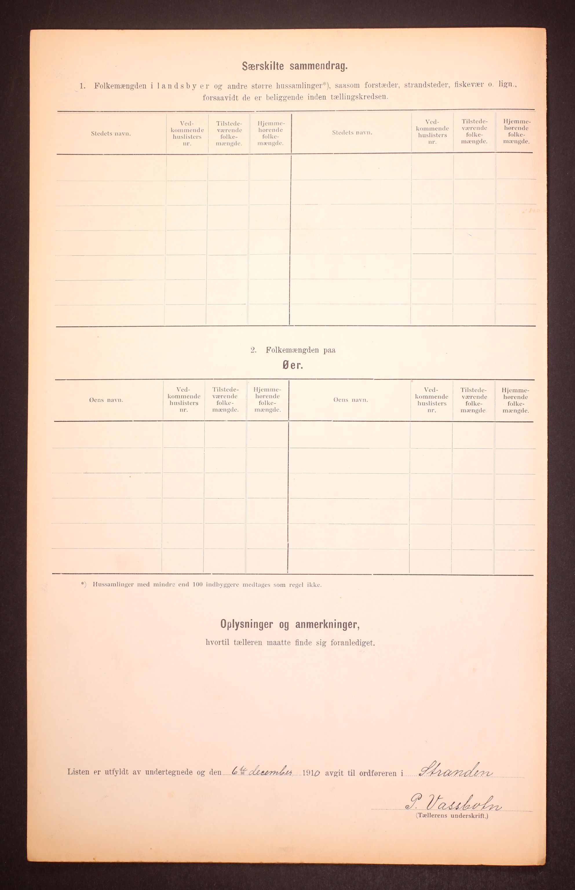 RA, 1910 census for Stranda, 1910, p. 6