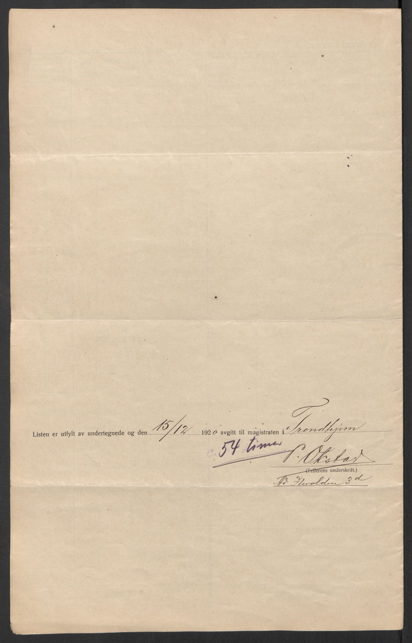 SAT, 1920 census for Trondheim, 1920, p. 37