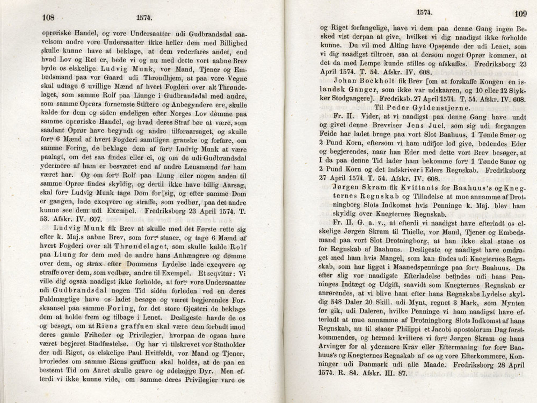 Publikasjoner utgitt av Det Norske Historiske Kildeskriftfond, PUBL/-/-/-: Norske Rigs-Registranter, bind 2, 1572-1588, p. 108-109