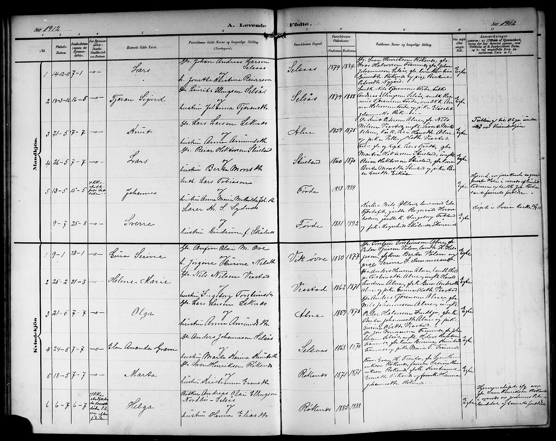 Sveio Sokneprestembete, AV/SAB-A-78501/H/Hab: Parish register (copy) no. C 4, 1903-1921