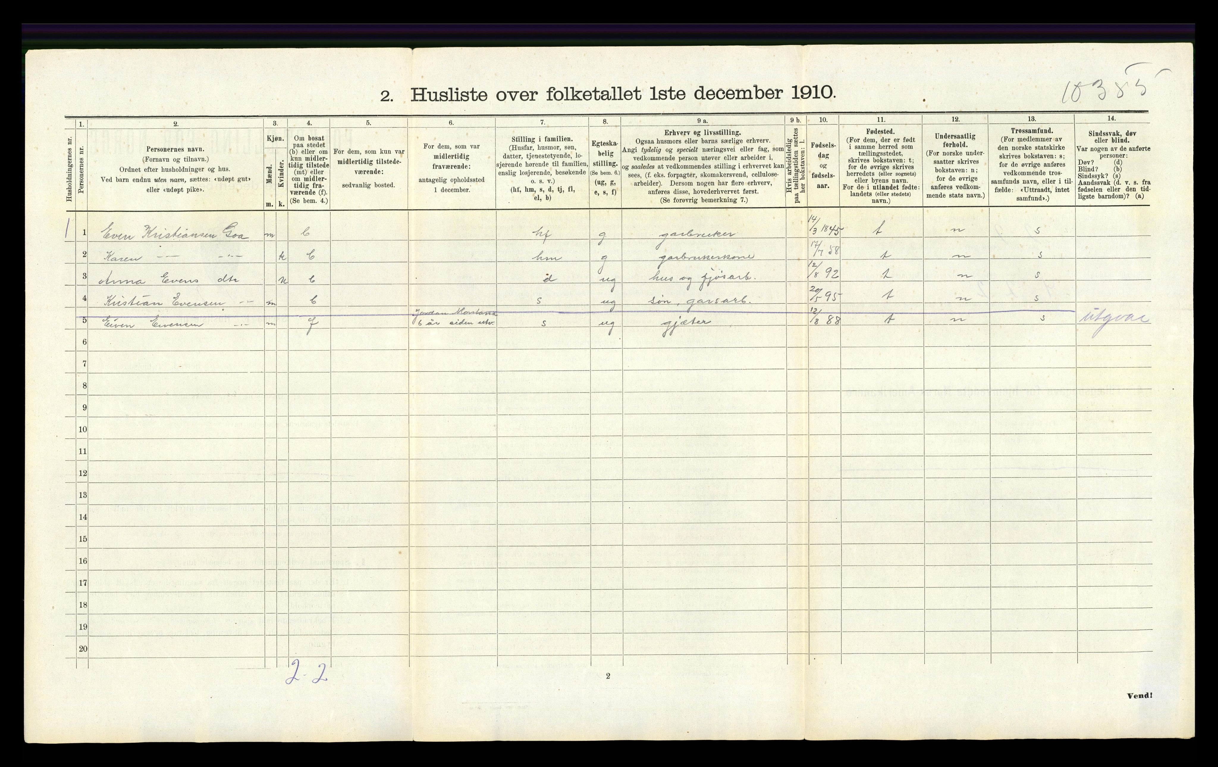 RA, 1910 census for Hetland, 1910, p. 1796