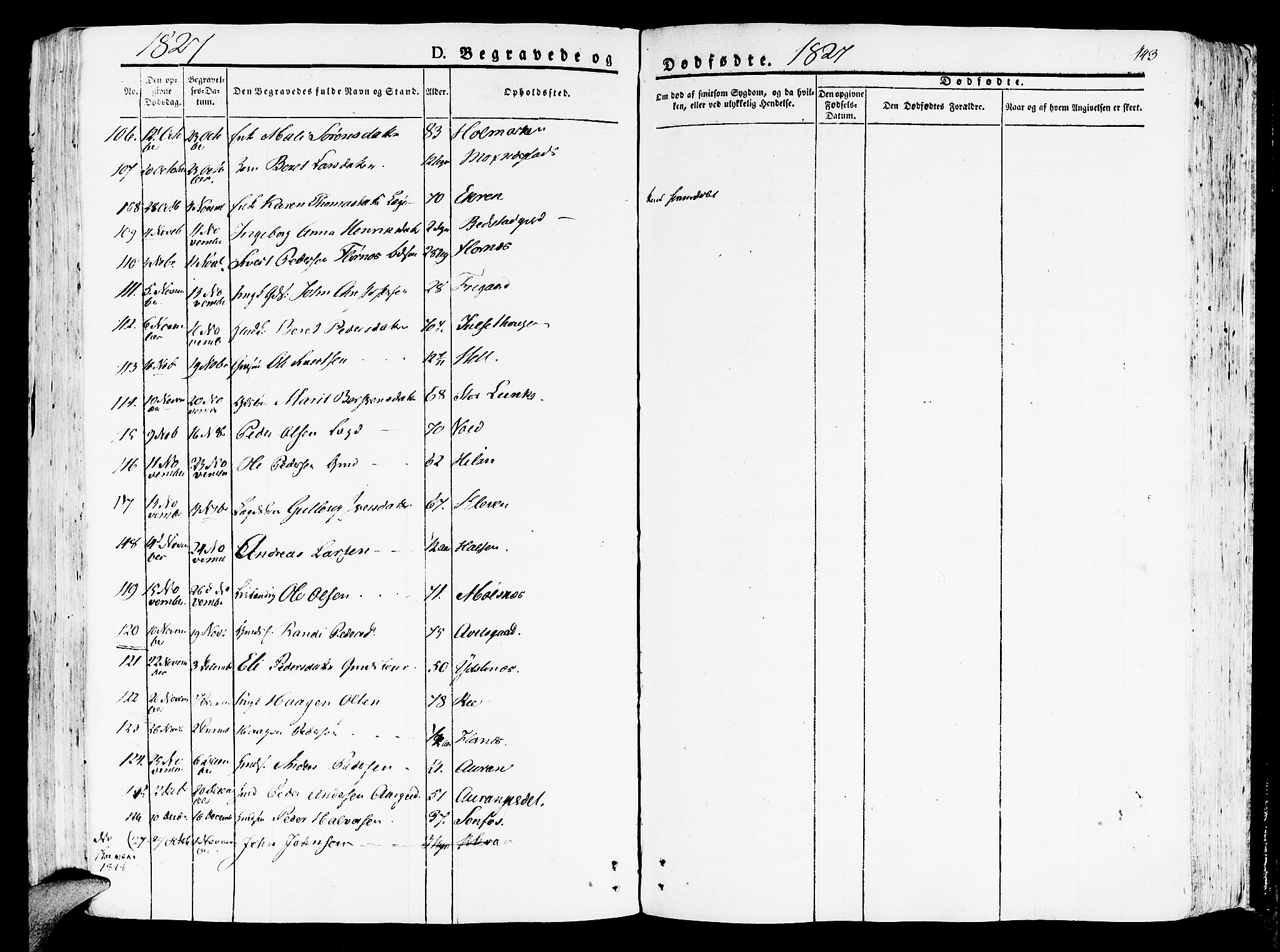 Ministerialprotokoller, klokkerbøker og fødselsregistre - Nord-Trøndelag, SAT/A-1458/709/L0070: Parish register (official) no. 709A10, 1820-1832, p. 443