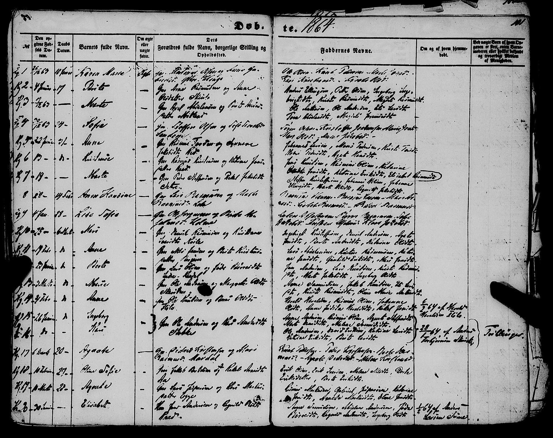 Gloppen sokneprestembete, AV/SAB-A-80101/H/Haa/Haaa/L0009: Parish register (official) no. A 9, 1855-1870, p. 101