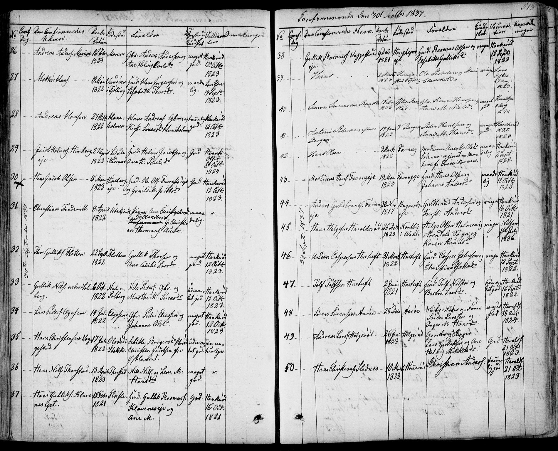 Sandar kirkebøker, SAKO/A-243/F/Fa/L0005: Parish register (official) no. 5, 1832-1847, p. 512-513