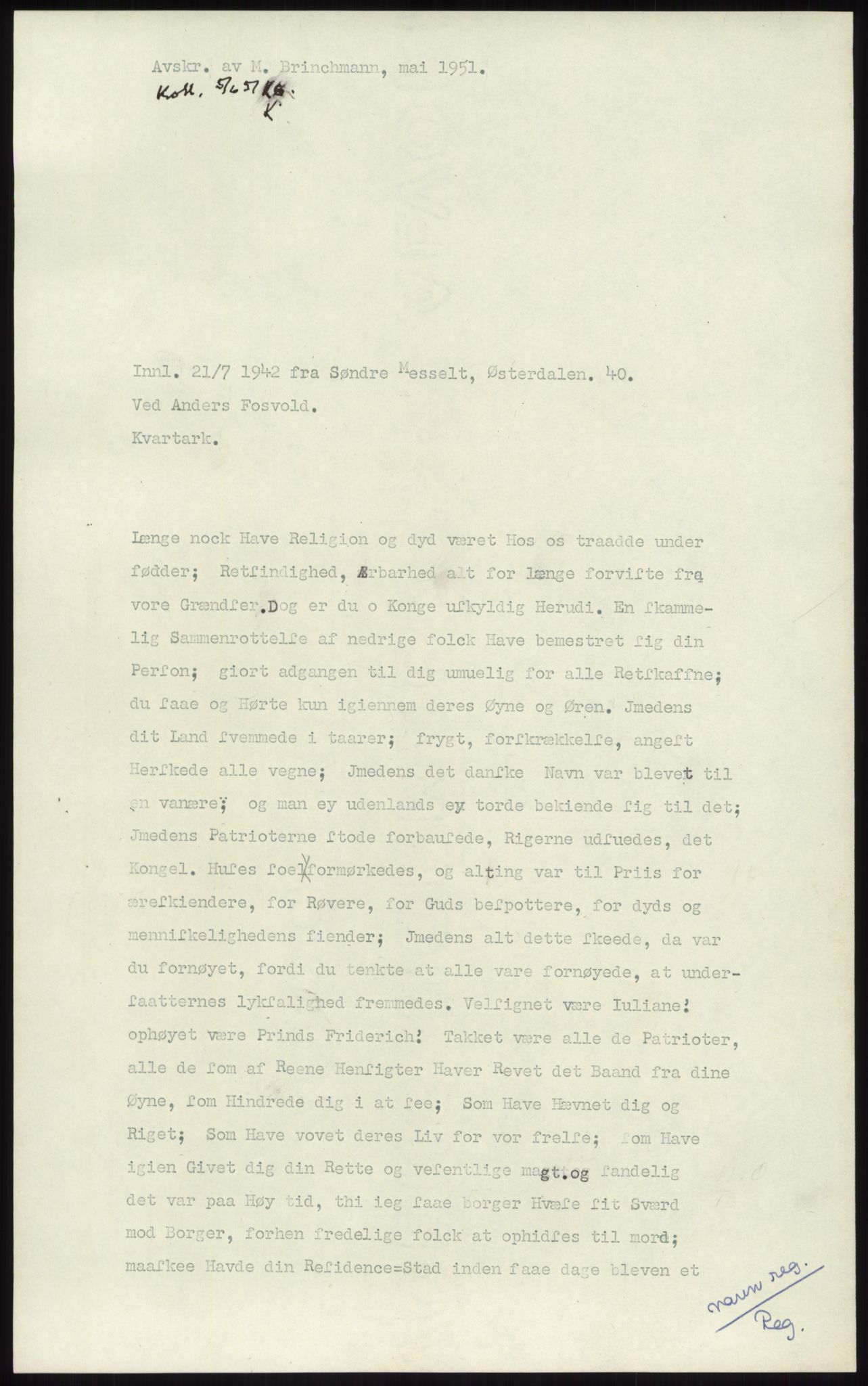 Samlinger til kildeutgivelse, Diplomavskriftsamlingen, RA/EA-4053/H/Ha, p. 1714