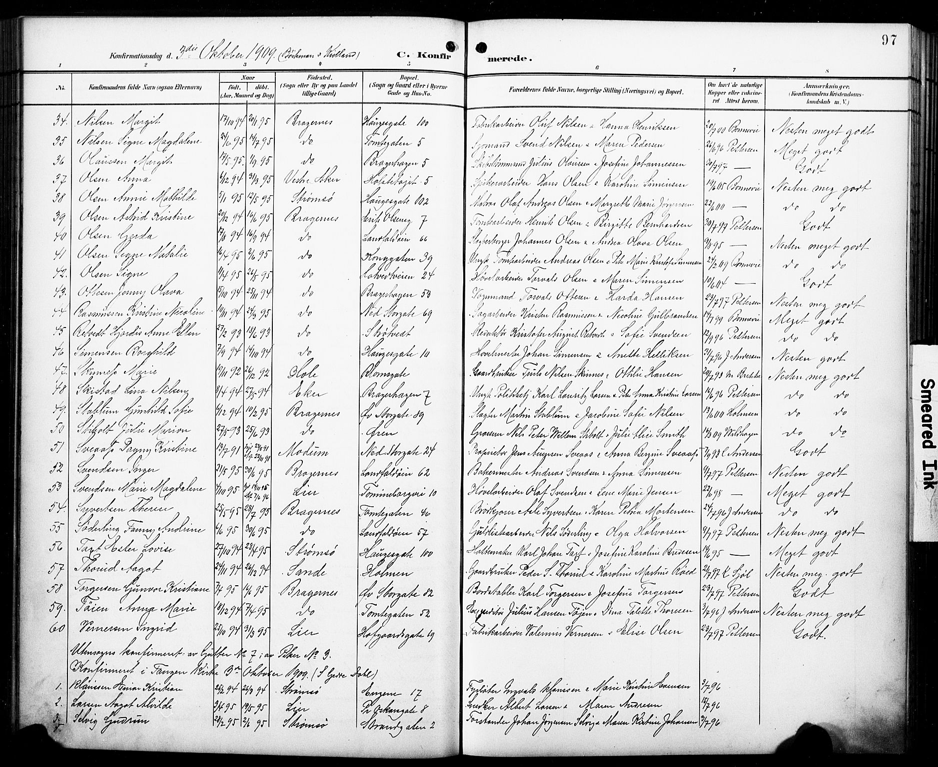 Bragernes kirkebøker, SAKO/A-6/F/Fc/L0007: Parish register (official) no. III 7, 1898-1909, p. 97