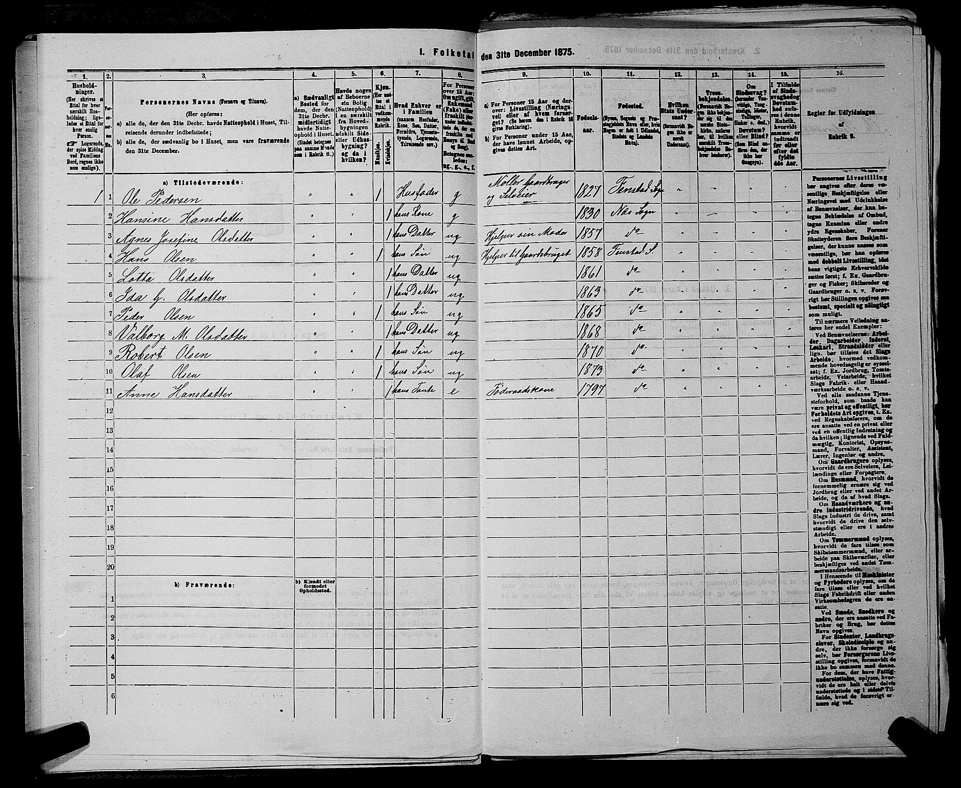 RA, 1875 census for 0236P Nes, 1875, p. 241