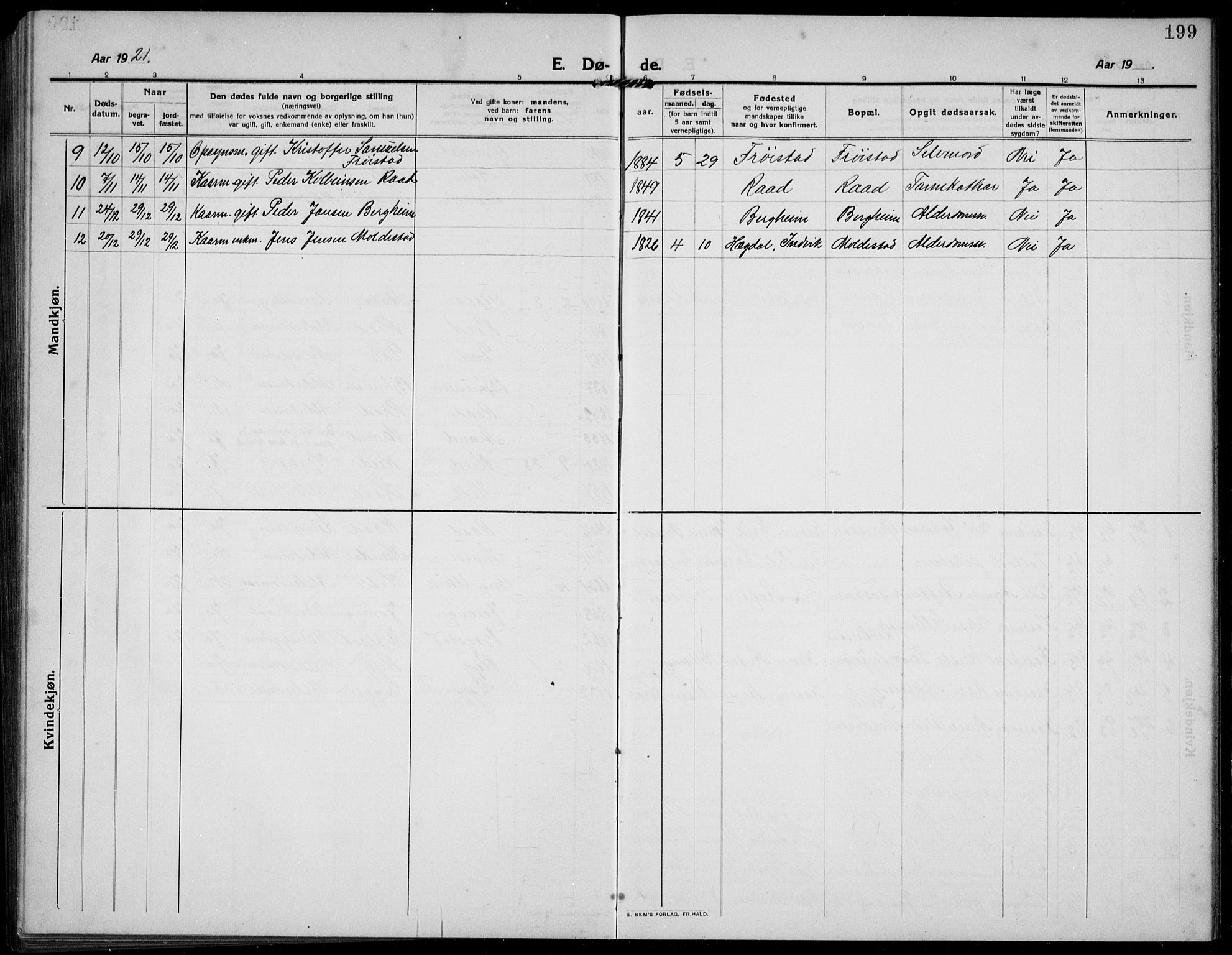 Gloppen sokneprestembete, SAB/A-80101/H/Hab/Habc/L0003: Parish register (copy) no. C 3, 1911-1938, p. 199