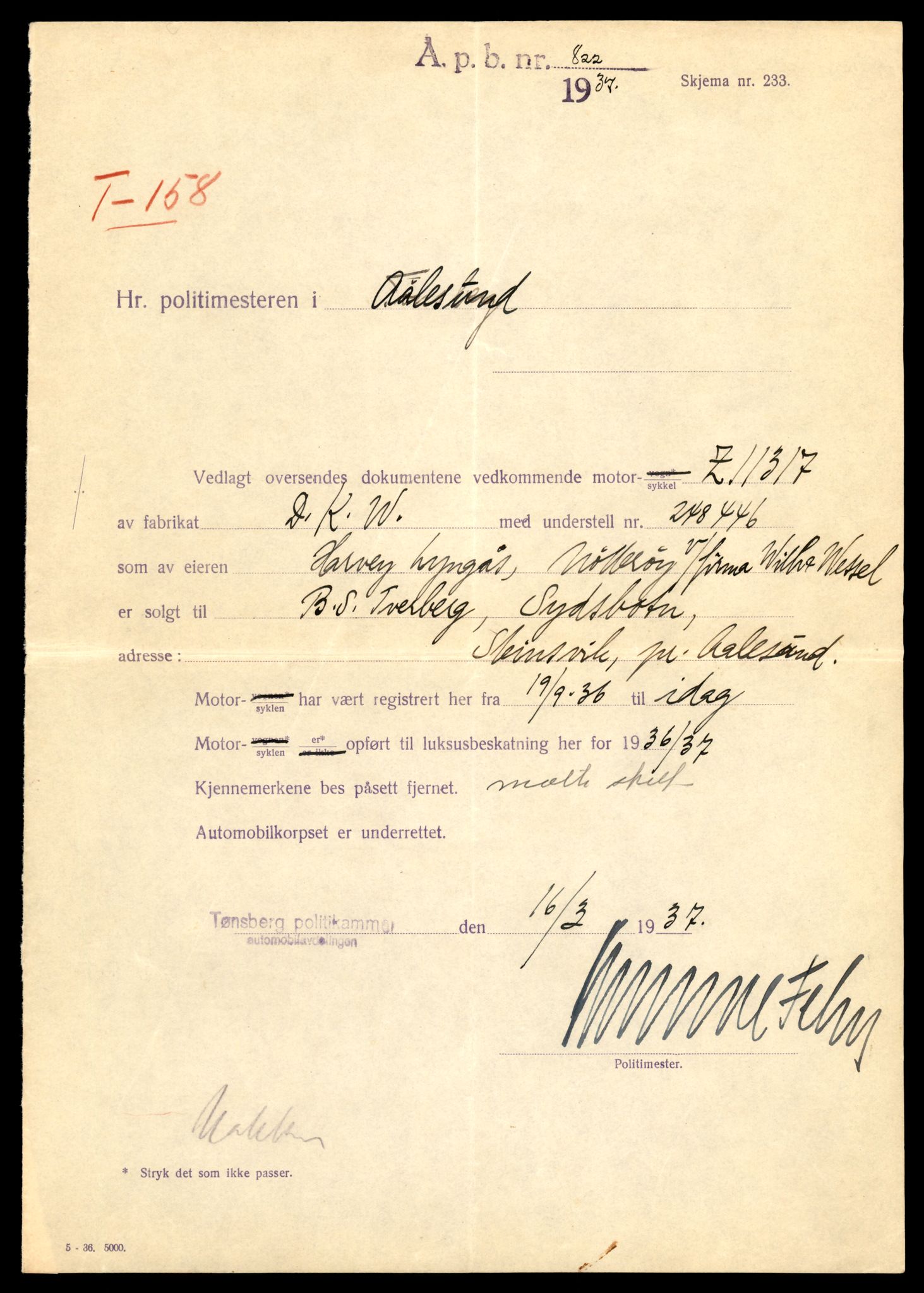 Møre og Romsdal vegkontor - Ålesund trafikkstasjon, AV/SAT-A-4099/F/Fe/L0028: Registreringskort for kjøretøy T 11290 - T 11429, 1927-1998, p. 611