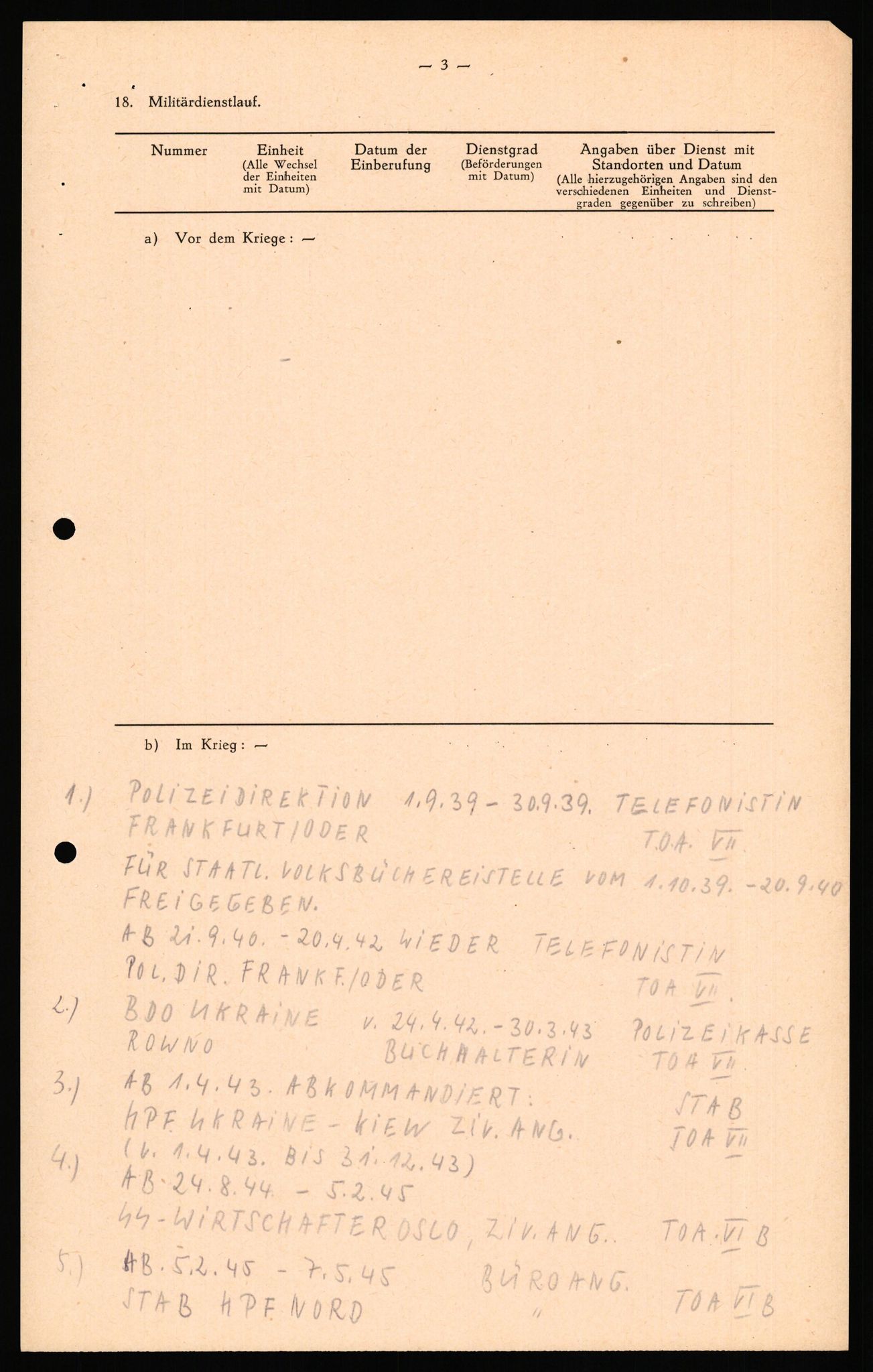 Forsvaret, Forsvarets overkommando II, AV/RA-RAFA-3915/D/Db/L0035: CI Questionaires. Tyske okkupasjonsstyrker i Norge. Tyskere., 1945-1946, p. 336