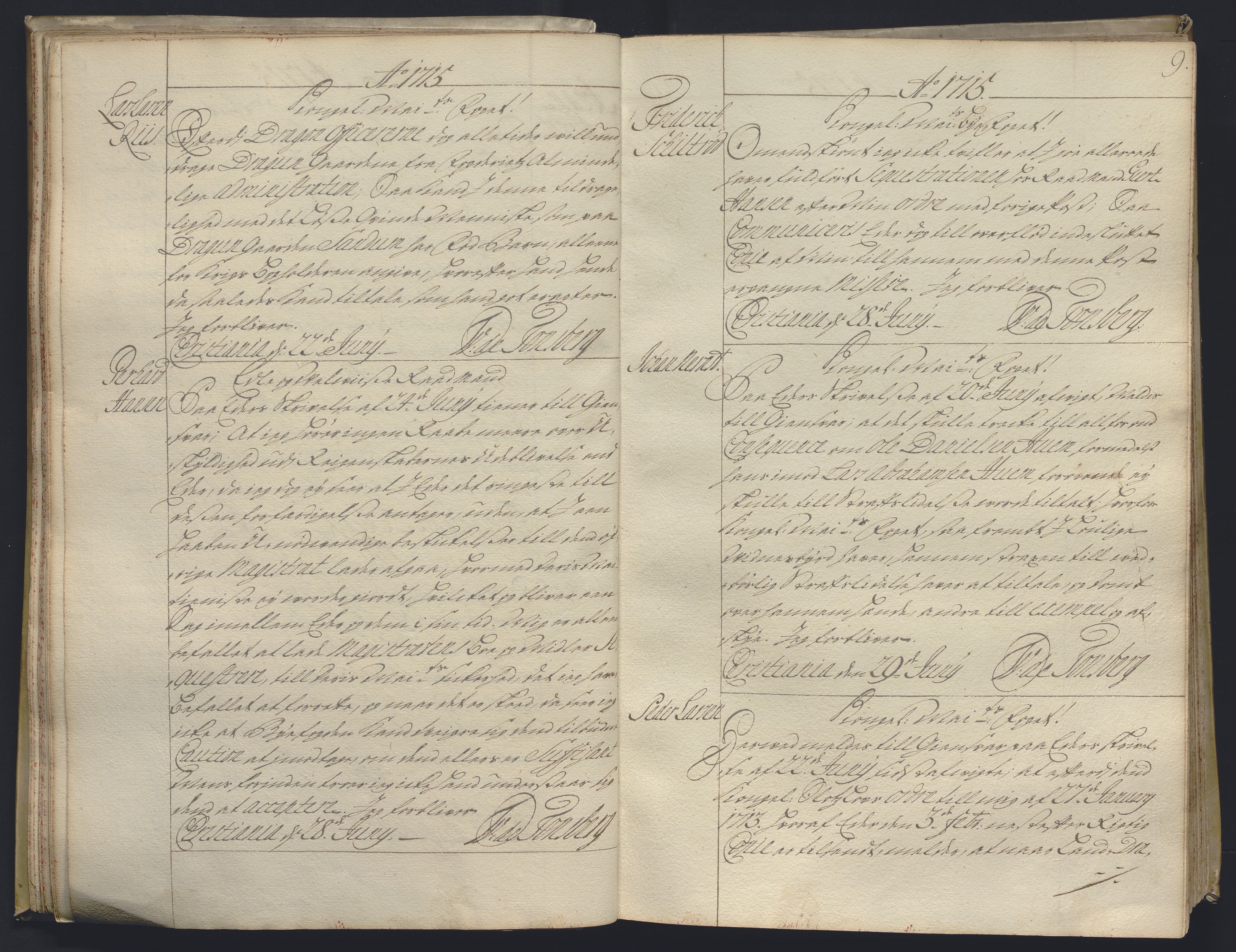 Kristiania stiftamt, AV/SAO-A-10386/B/Ba/L0004: Kopibok, 1715-1717, p. 8b-9a