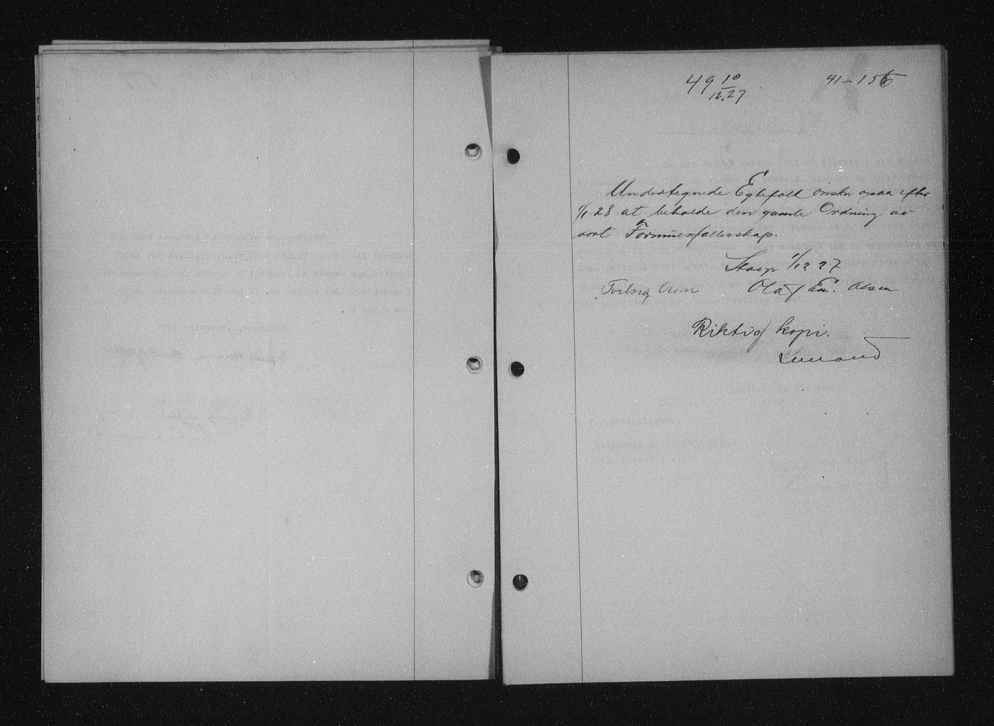 Stavanger byfogd, SAST/A-101408/001/4/41/410/410BB/L0053: Mortgage book no. 41, 1927-1928, Deed date: 10.12.1927