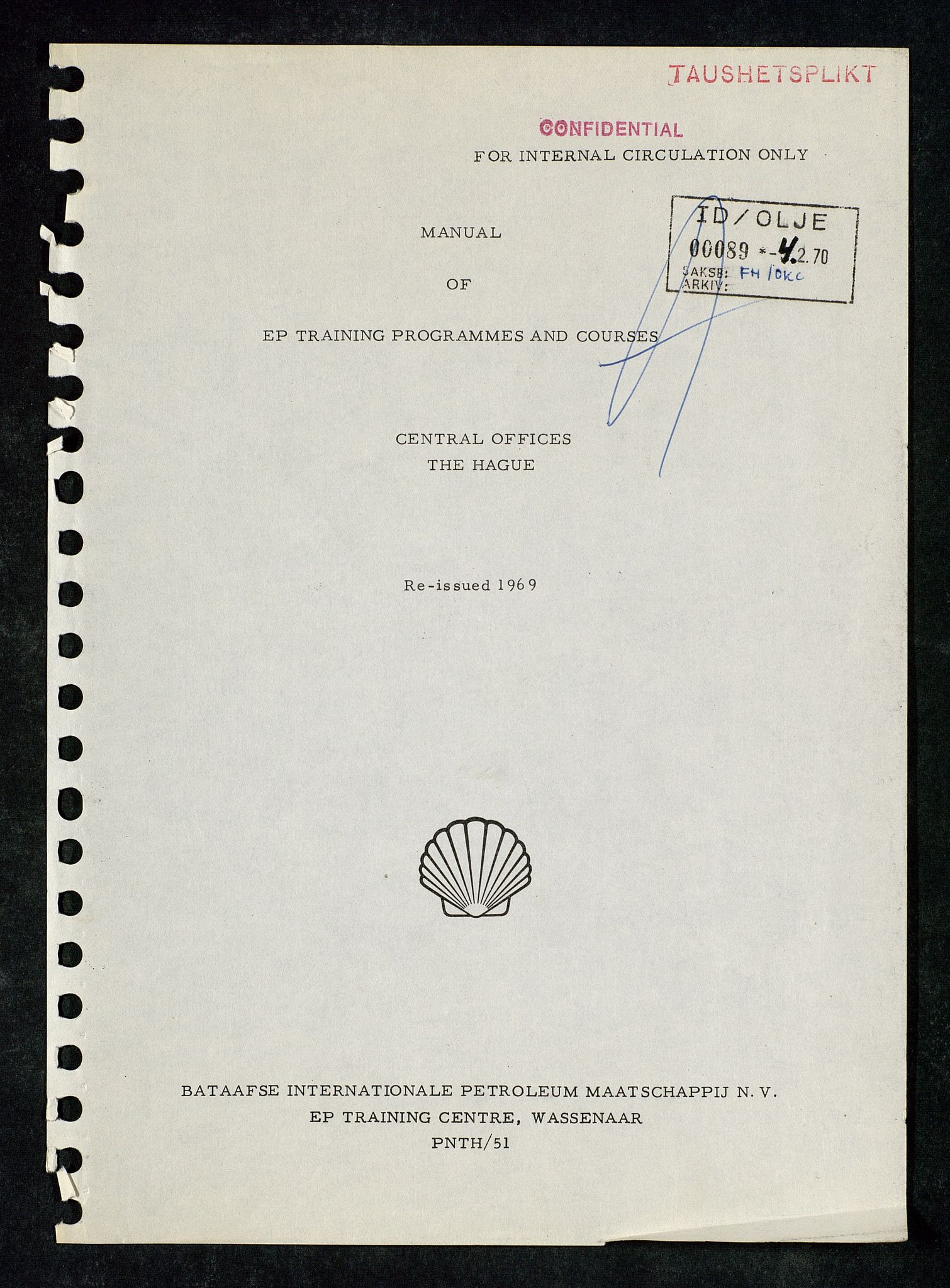 Industridepartementet, Oljekontoret, SAST/A-101348/Da/L0009:  Arkivnøkkel 722 - 725 Geofysikk, geologi, 1969-1972, p. 399