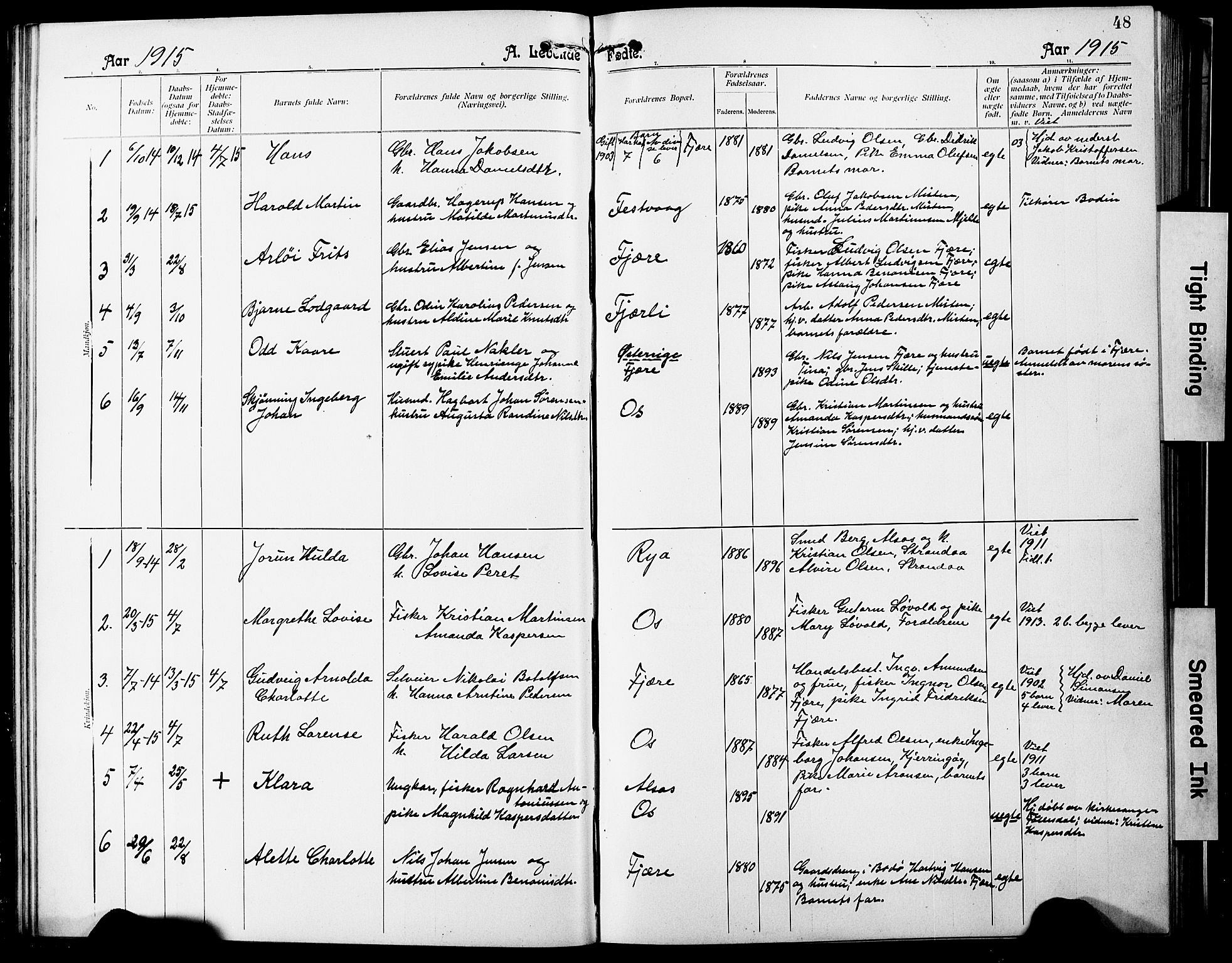 Ministerialprotokoller, klokkerbøker og fødselsregistre - Nordland, AV/SAT-A-1459/803/L0077: Parish register (copy) no. 803C04, 1897-1930, p. 48