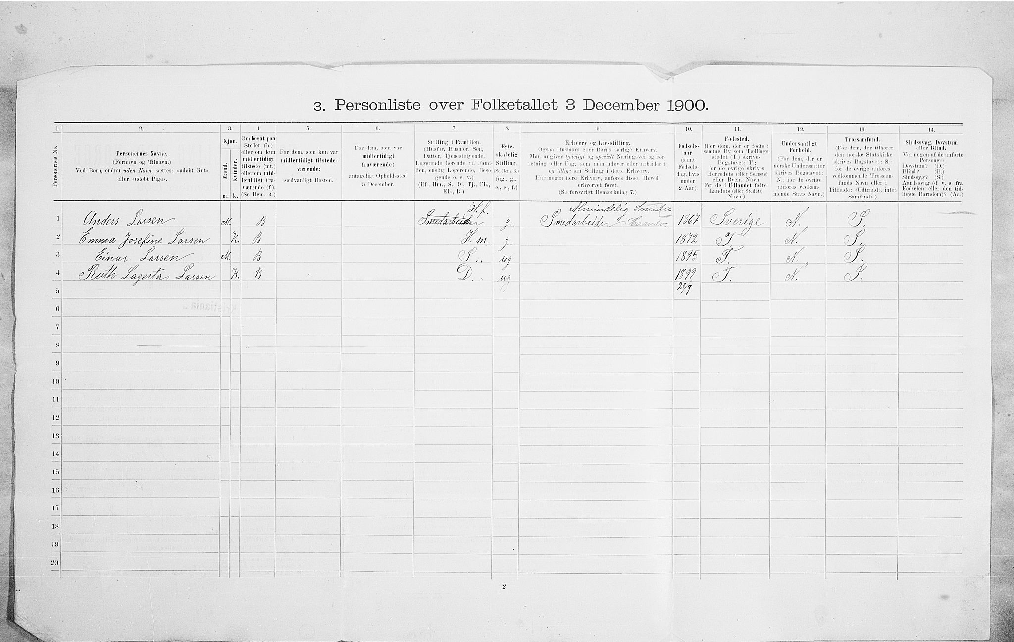 SAO, 1900 census for Kristiania, 1900, p. 91011