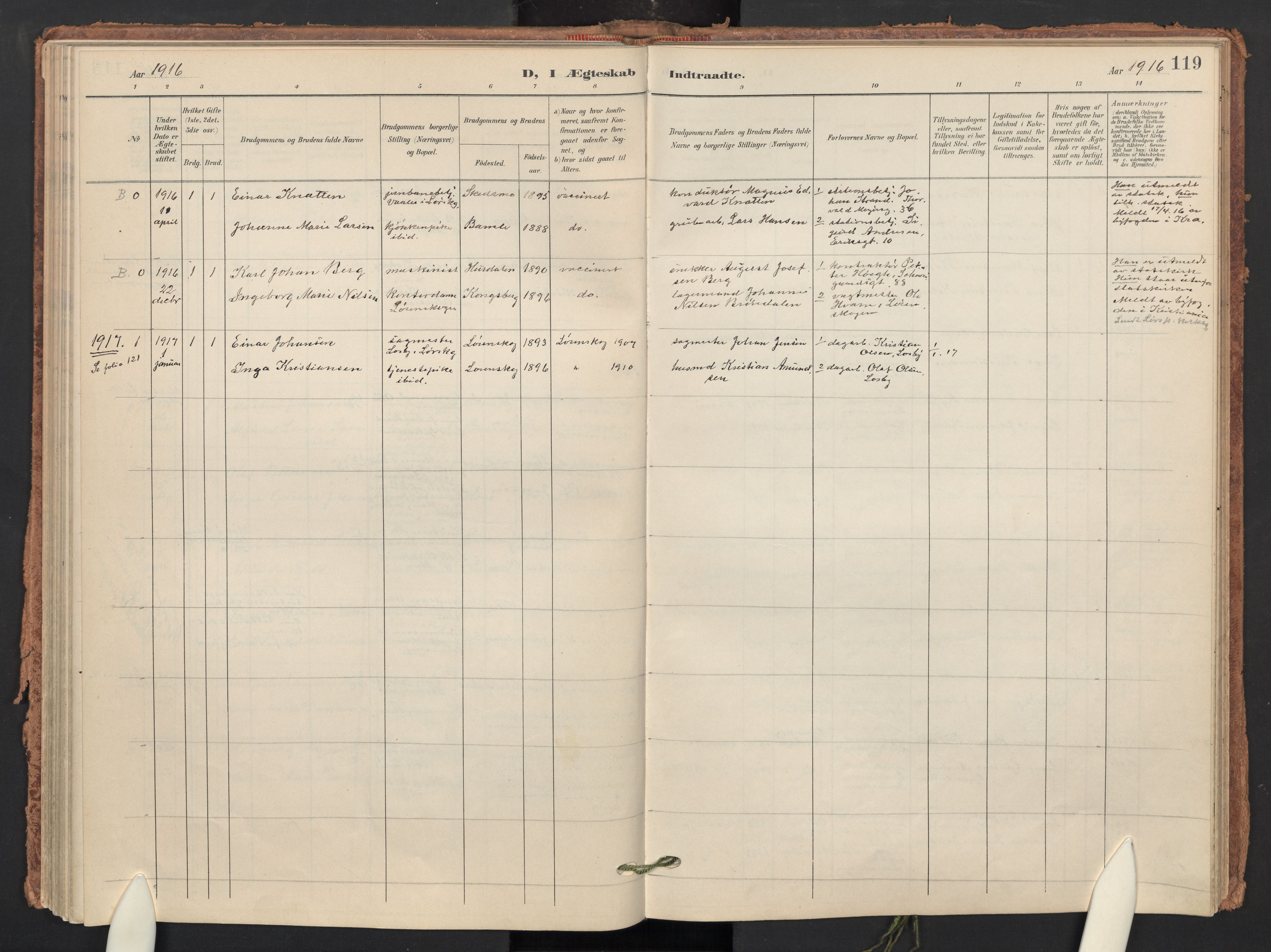 Skedsmo prestekontor Kirkebøker, AV/SAO-A-10033a/F/Fb/L0002: Parish register (official) no. II 2, 1902-1921, p. 119