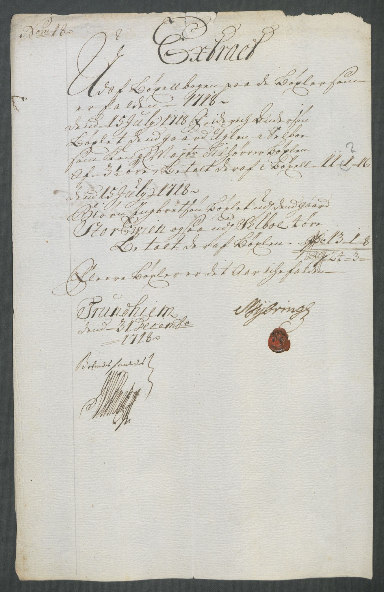 Rentekammeret inntil 1814, Reviderte regnskaper, Fogderegnskap, AV/RA-EA-4092/R61/L4116: Fogderegnskap Strinda og Selbu, 1717-1718, p. 447