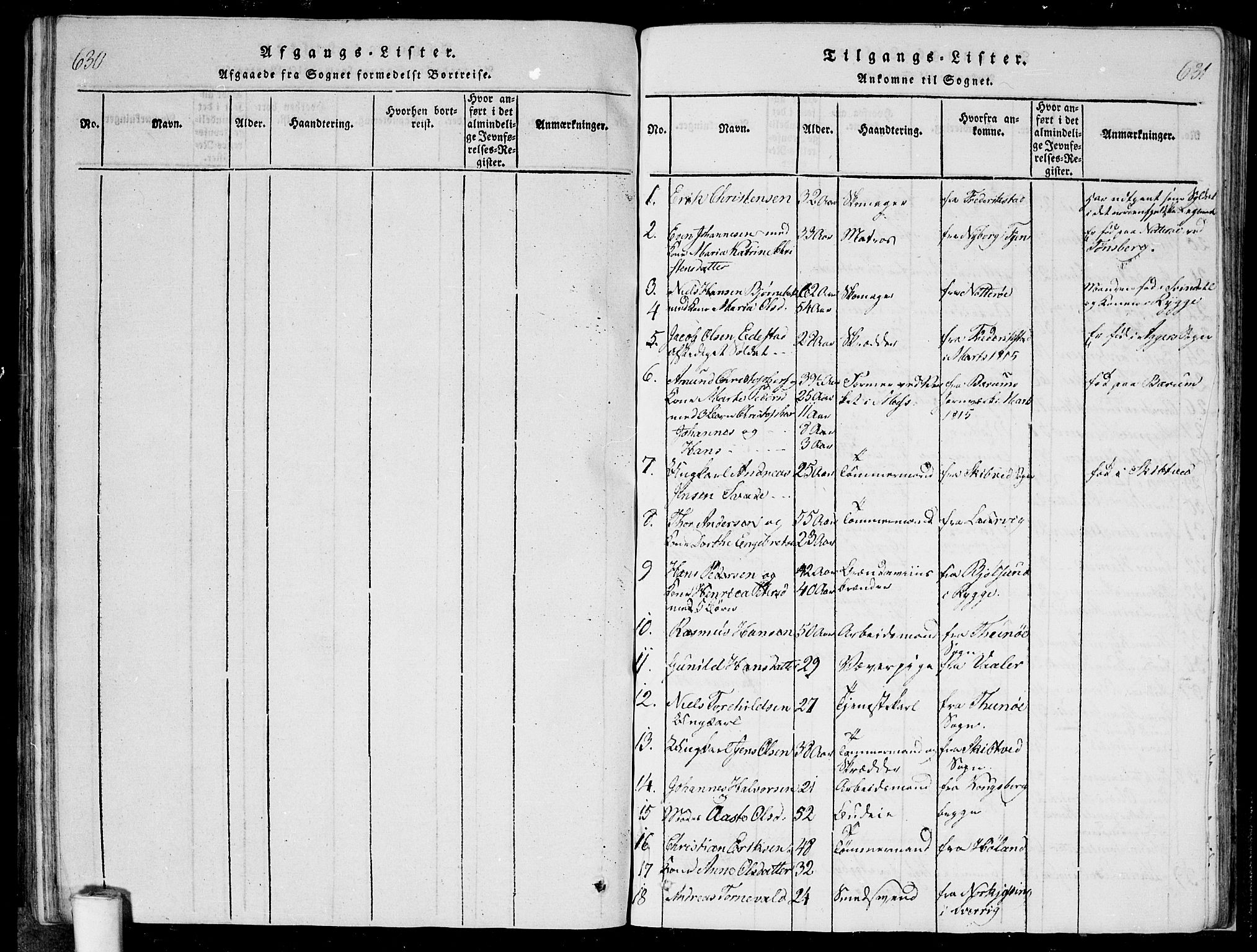 Moss prestekontor Kirkebøker, SAO/A-2003/F/Fa/L0005: Parish register (official) no. I 5, 1814-1828, p. 630-631