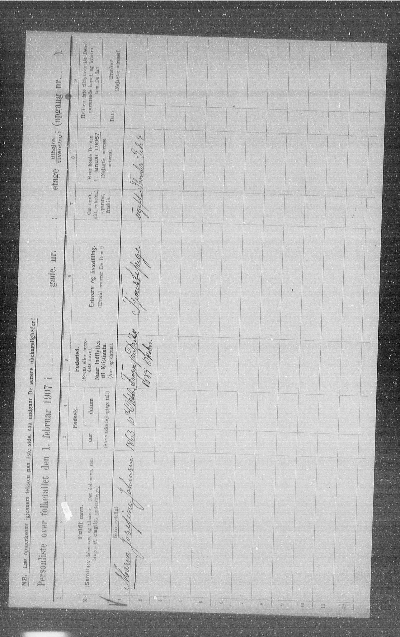 OBA, Municipal Census 1907 for Kristiania, 1907, p. 55540