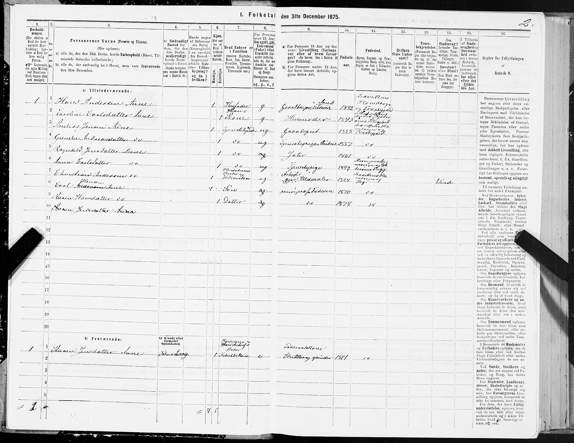 SAT, 1875 census for 1718P Leksvik, 1875, p. 1002