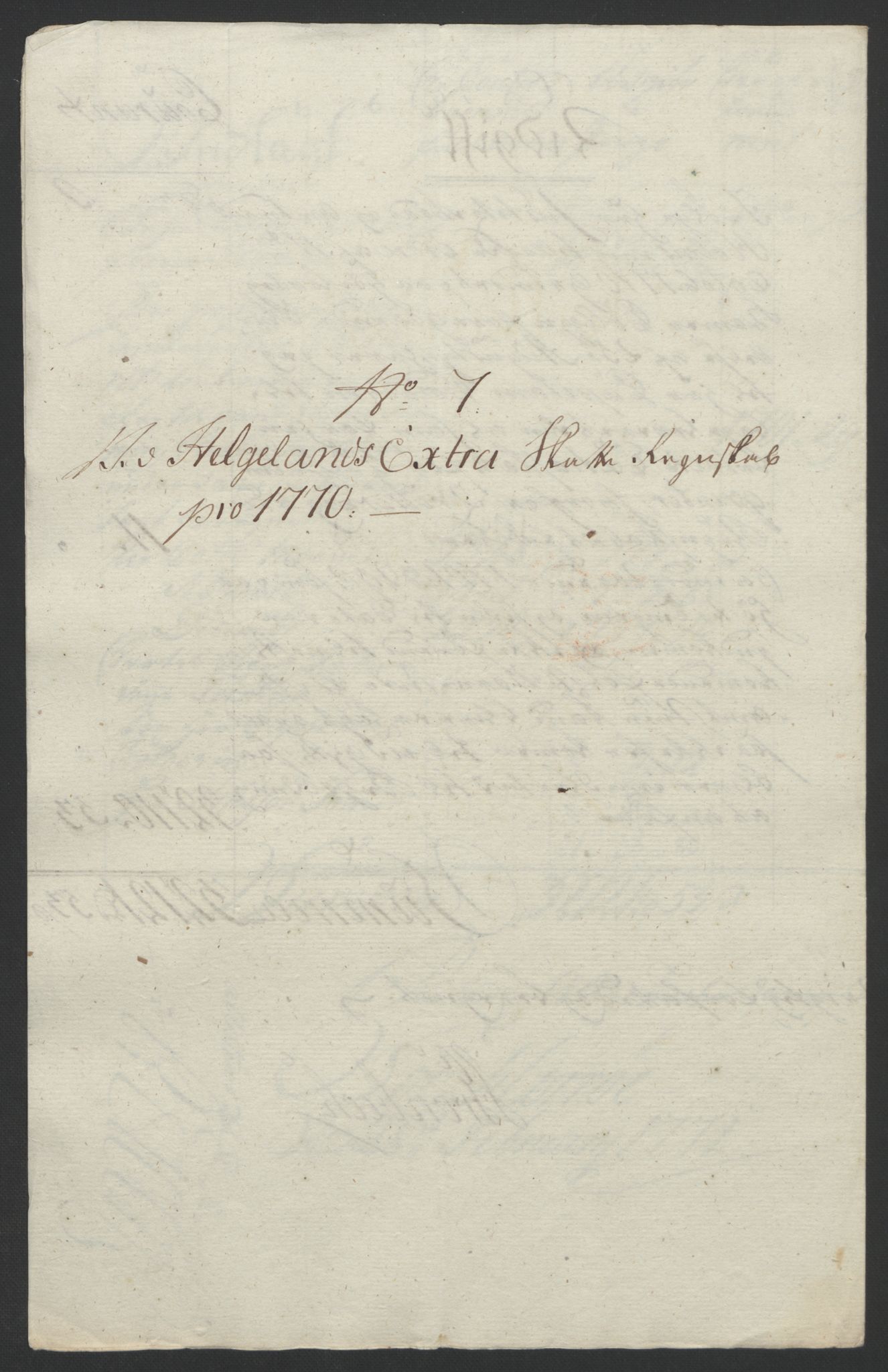 Rentekammeret inntil 1814, Reviderte regnskaper, Fogderegnskap, AV/RA-EA-4092/R65/L4573: Ekstraskatten Helgeland, 1762-1772, p. 285