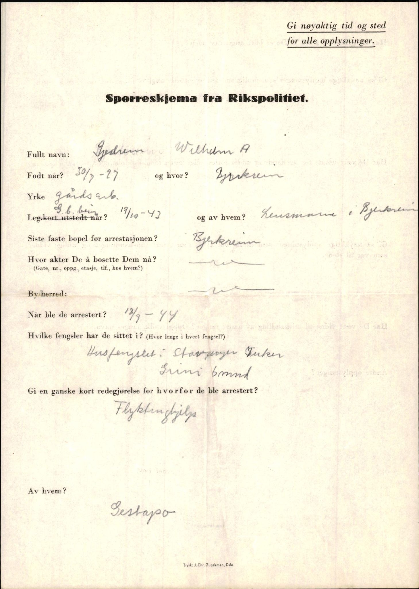 Rikspolitisjefen, AV/RA-S-1560/L/L0005: Gidske, Peder Martin -  Hansell, Georg, 1940-1945, p. 35