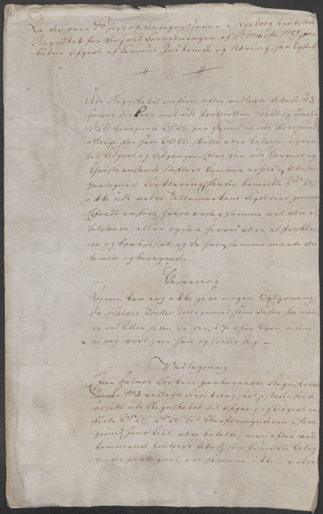 Rentekammeret inntil 1814, Reviderte regnskaper, Mindre regnskaper, AV/RA-EA-4068/Rf/Rfe/L0043: Skien, Solør og Odalen fogderi, 1789, p. 38