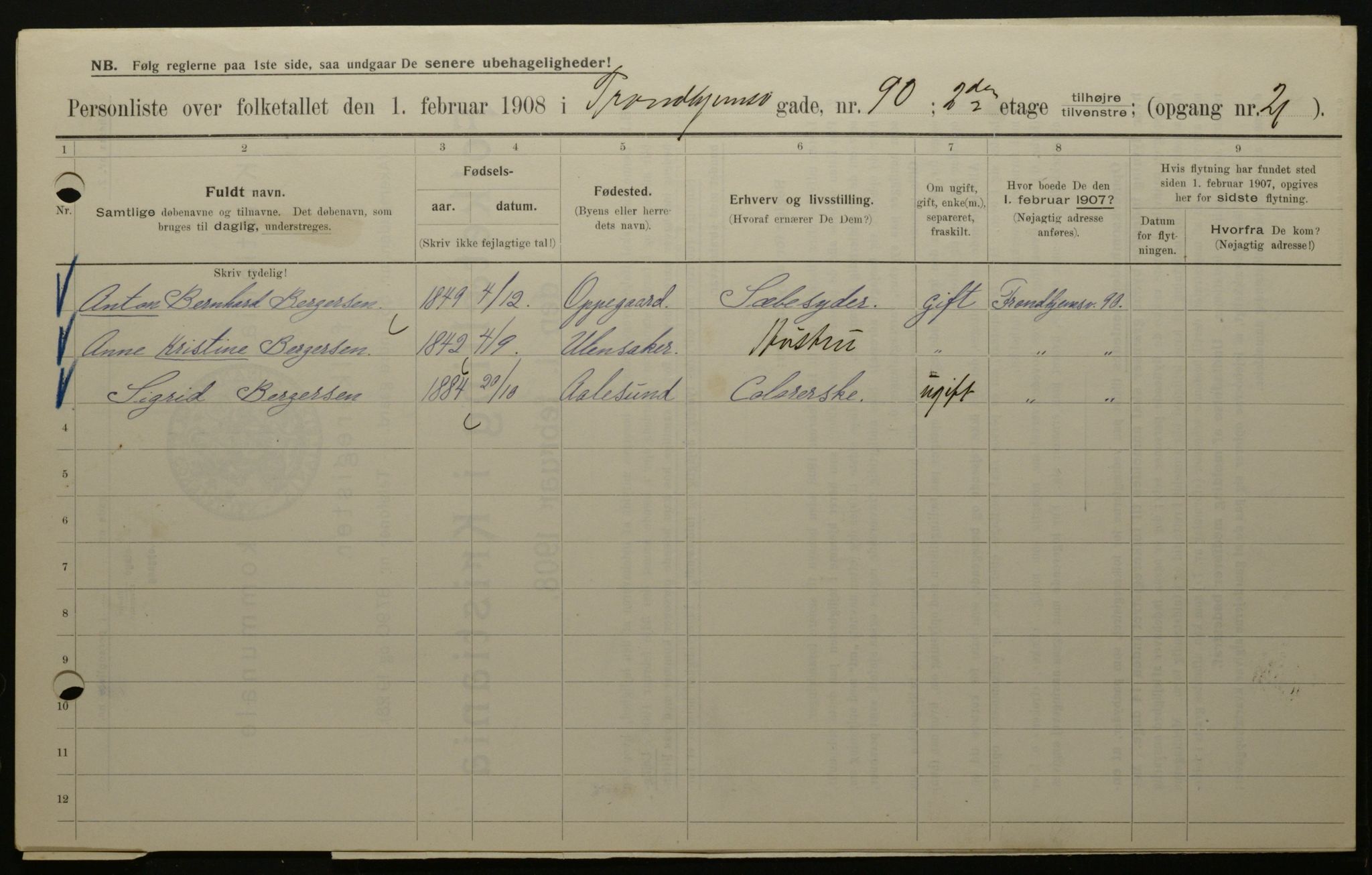 OBA, Municipal Census 1908 for Kristiania, 1908, p. 105471