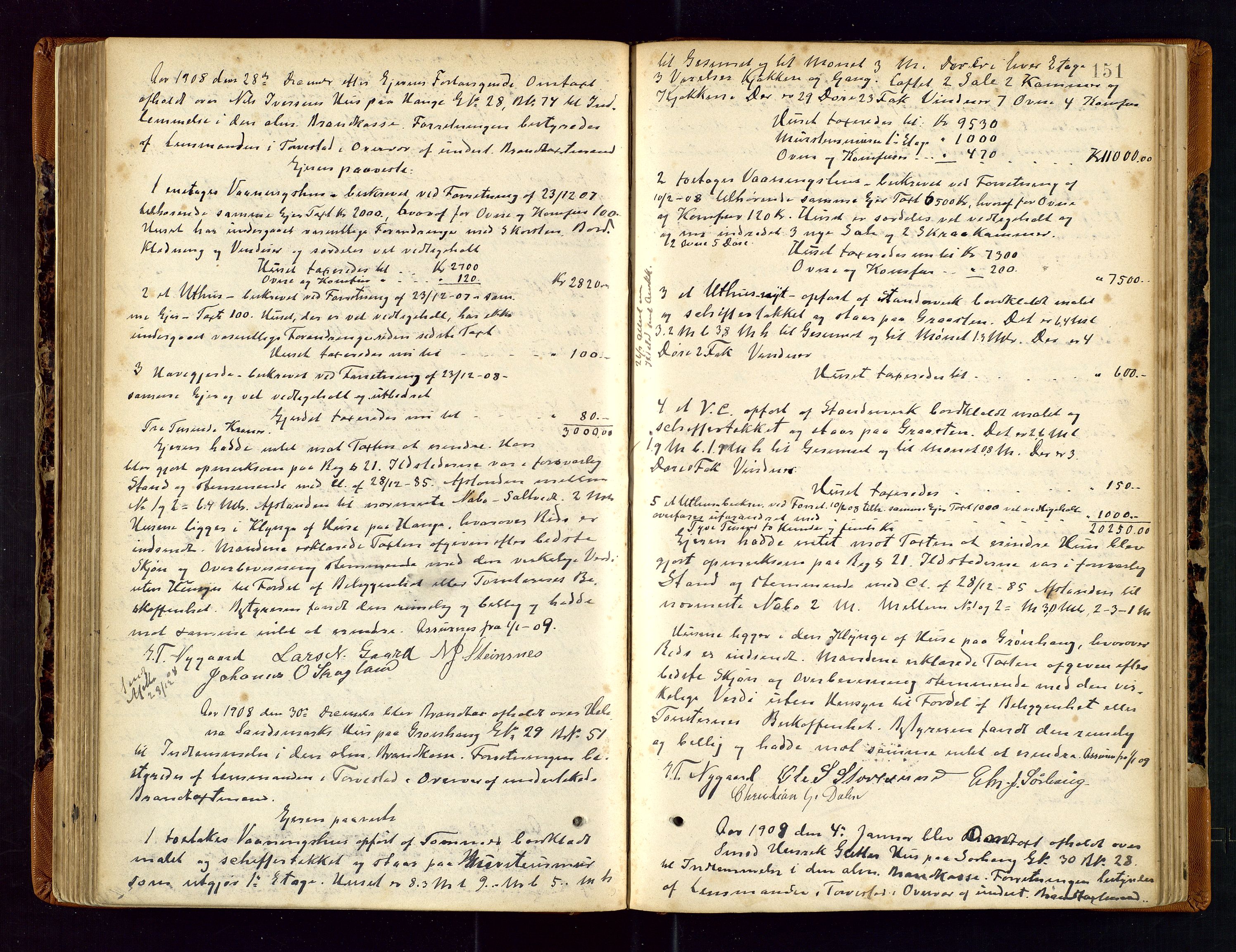 Torvestad lensmannskontor, AV/SAST-A-100307/1/Goa/L0002: "Brandtaxationsprotokol for Torvestad Thinglag", 1883-1917, p. 150b-151a