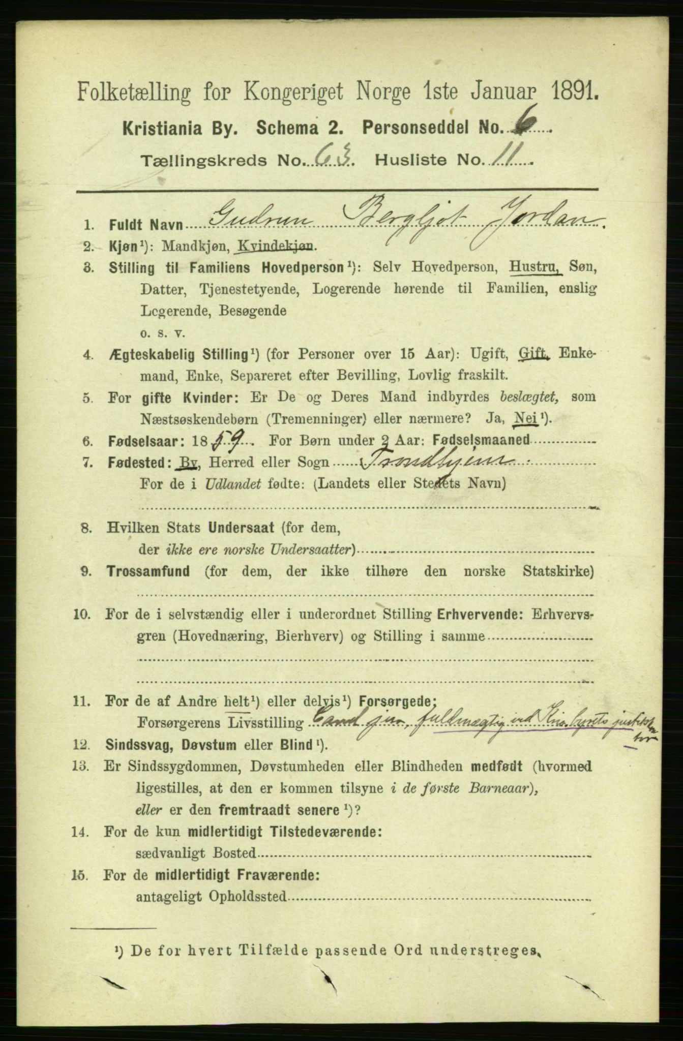 RA, 1891 census for 0301 Kristiania, 1891, p. 33978