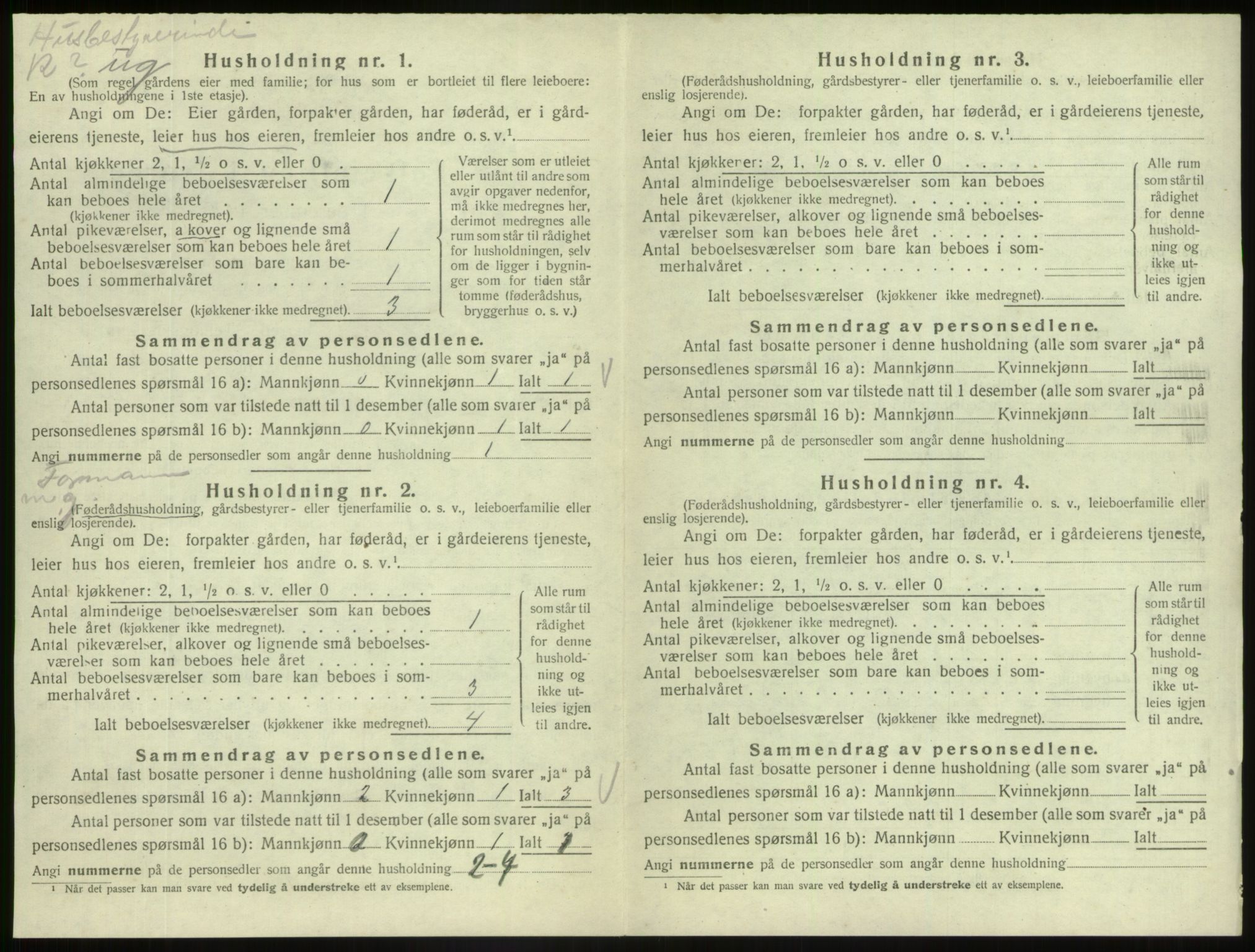 SAB, 1920 census for Fjaler, 1920, p. 305