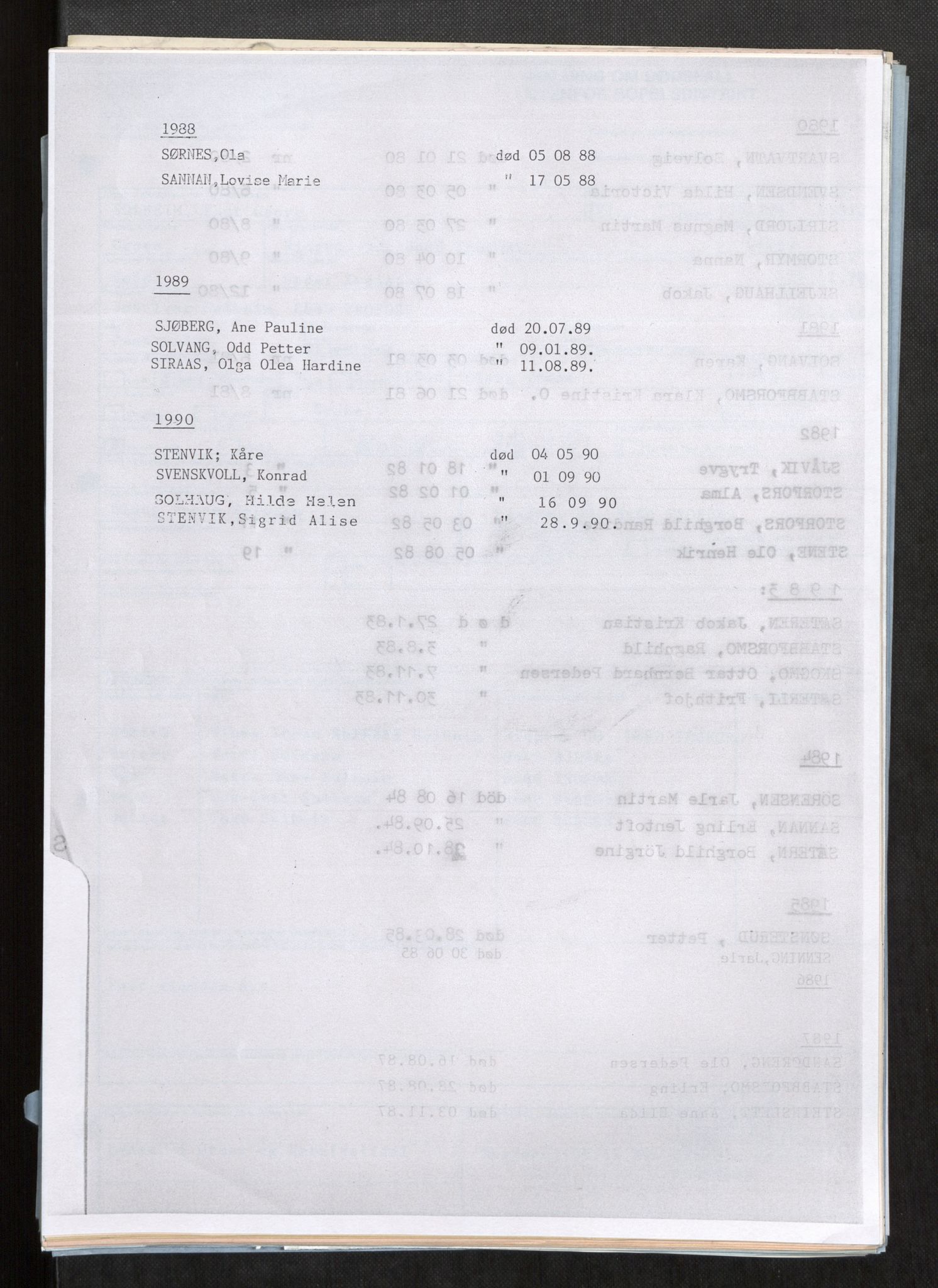 Vefsn lensmannskontor, SAT/A-5714/4/Gh/L0001: Dødsfallprotokoll, 1973-1990, p. 437