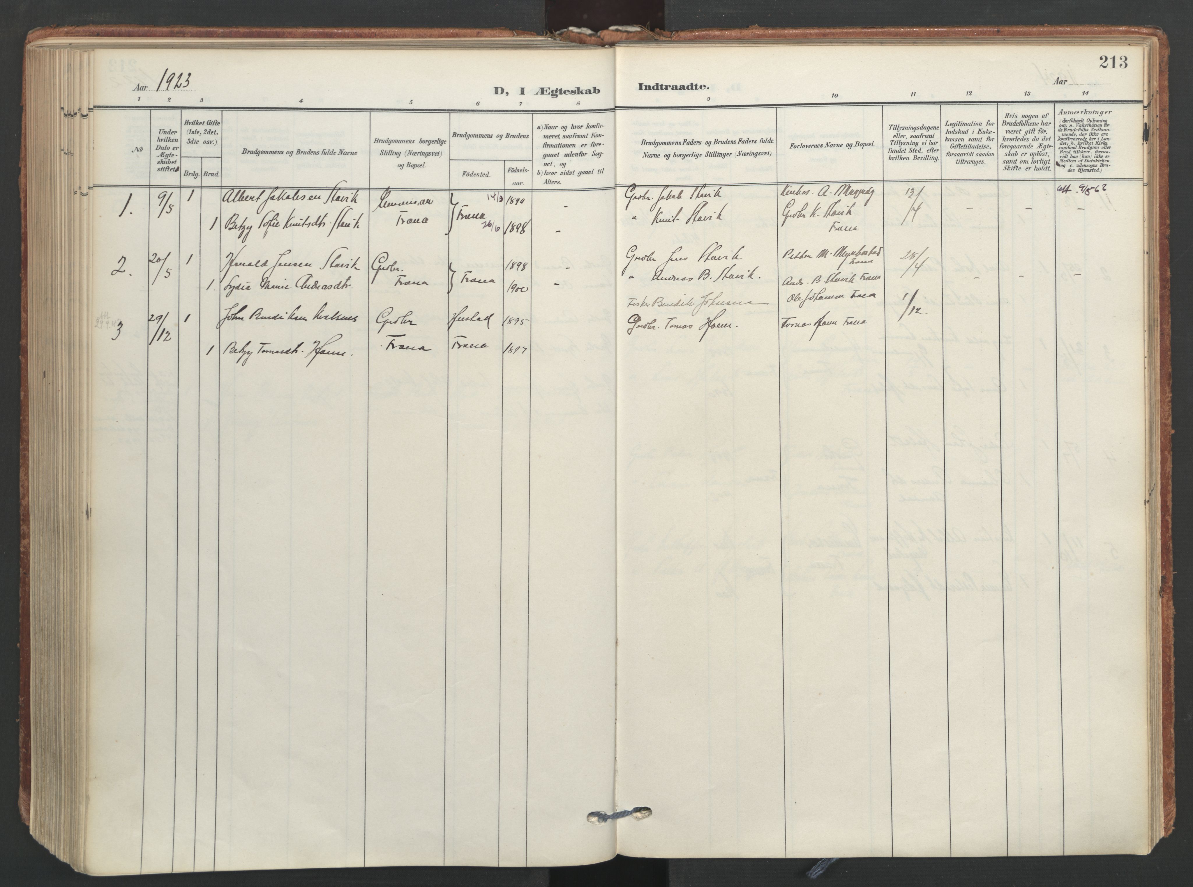 Ministerialprotokoller, klokkerbøker og fødselsregistre - Møre og Romsdal, AV/SAT-A-1454/565/L0751: Parish register (official) no. 565A05, 1905-1979, p. 213