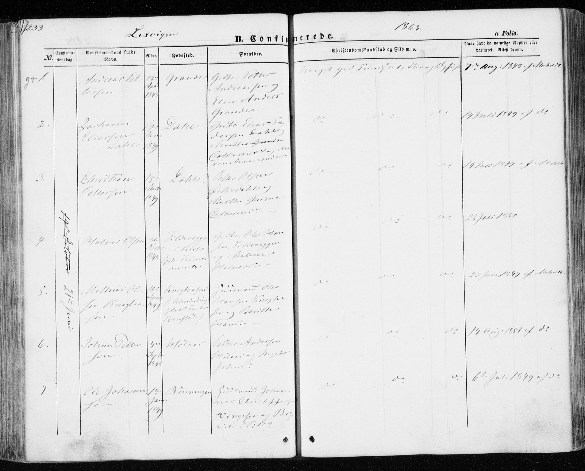 Ministerialprotokoller, klokkerbøker og fødselsregistre - Nord-Trøndelag, SAT/A-1458/701/L0008: Parish register (official) no. 701A08 /1, 1854-1863, p. 233