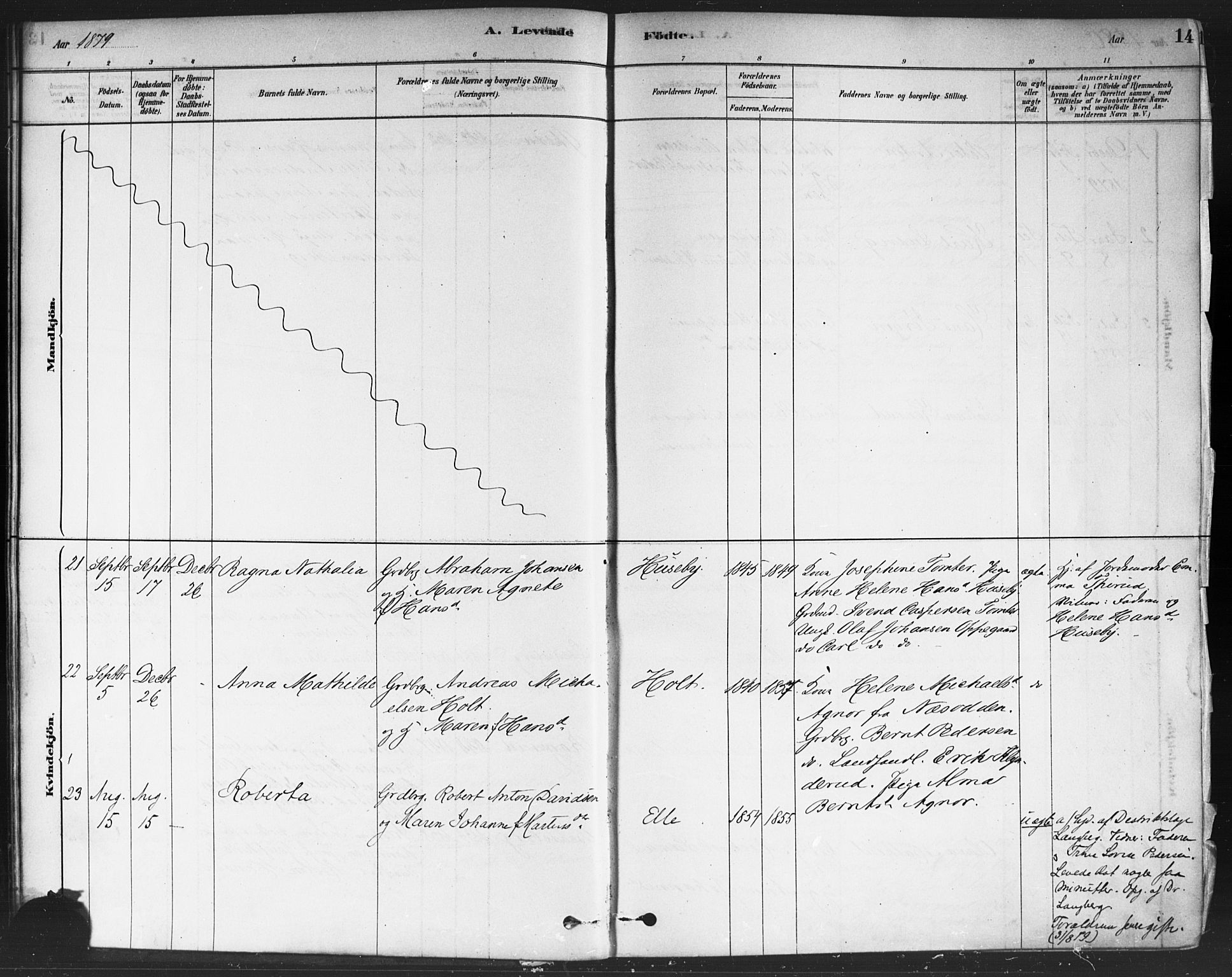 Drøbak prestekontor Kirkebøker, SAO/A-10142a/F/Fc/L0002: Parish register (official) no. III 2, 1878-1891, p. 14