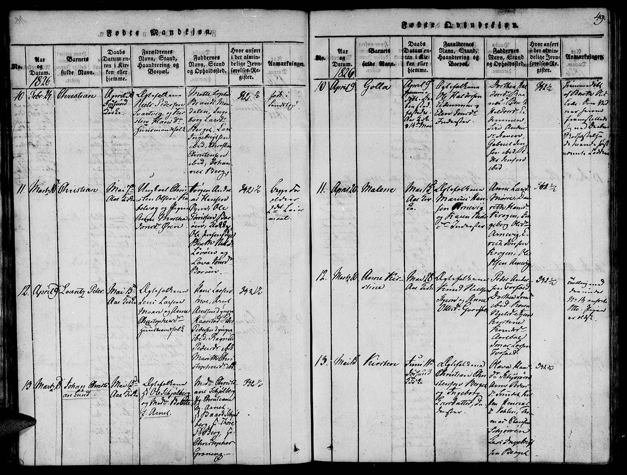 Ministerialprotokoller, klokkerbøker og fødselsregistre - Sør-Trøndelag, AV/SAT-A-1456/655/L0675: Parish register (official) no. 655A04, 1818-1830, p. 49