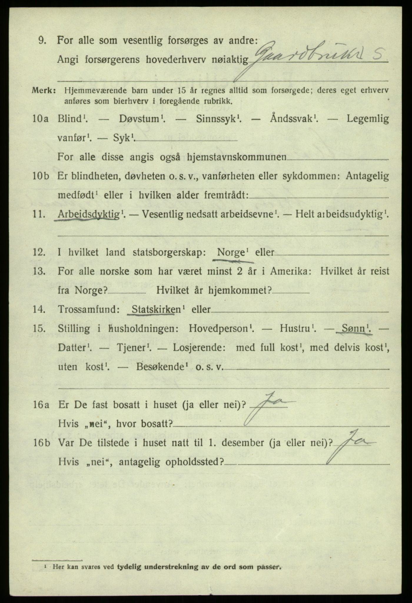 SAB, 1920 census for Alversund, 1920, p. 2675