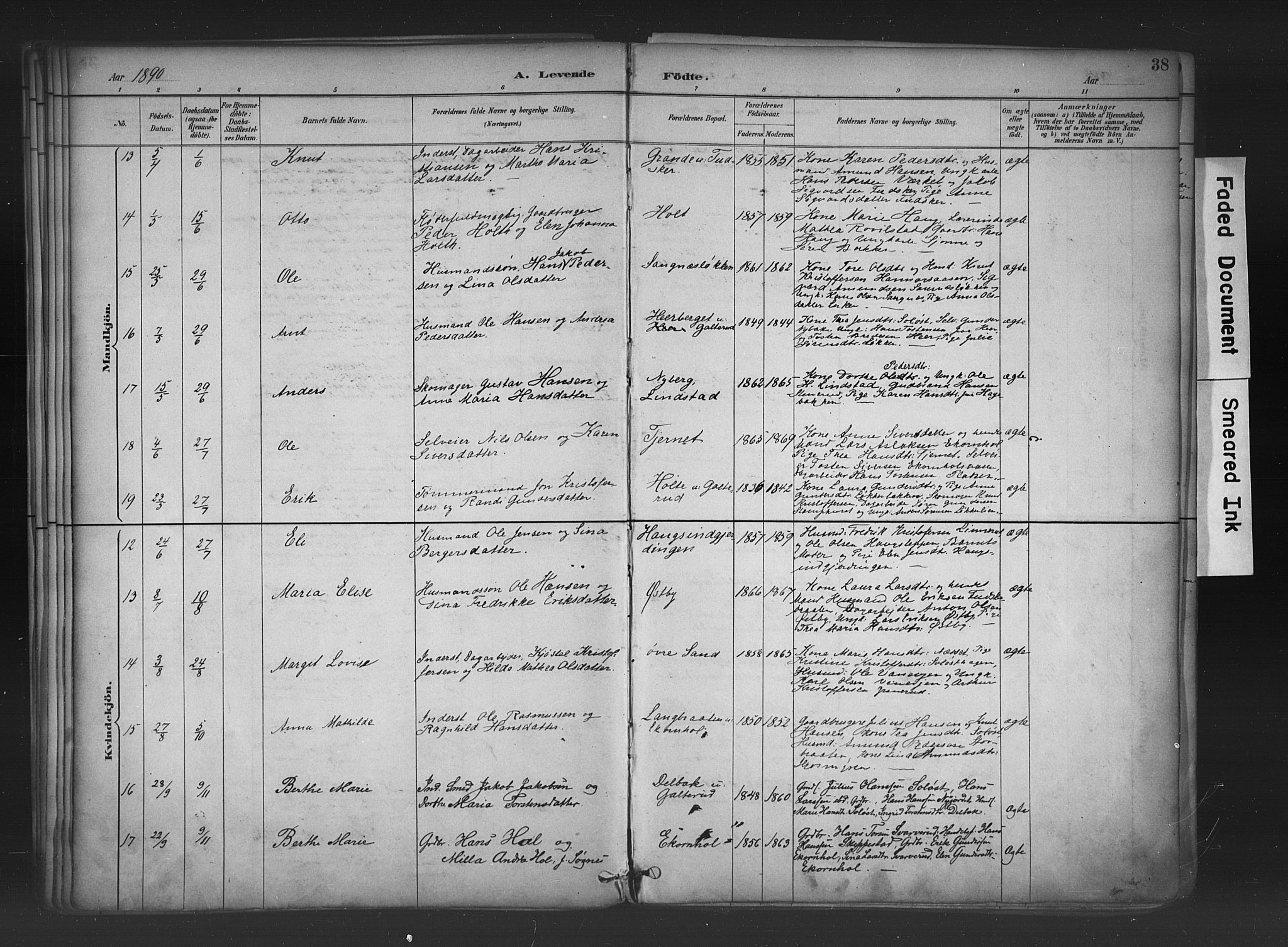 Nord-Odal prestekontor, AV/SAH-PREST-032/H/Ha/Haa/L0006: Parish register (official) no. 6, 1886-1901, p. 38