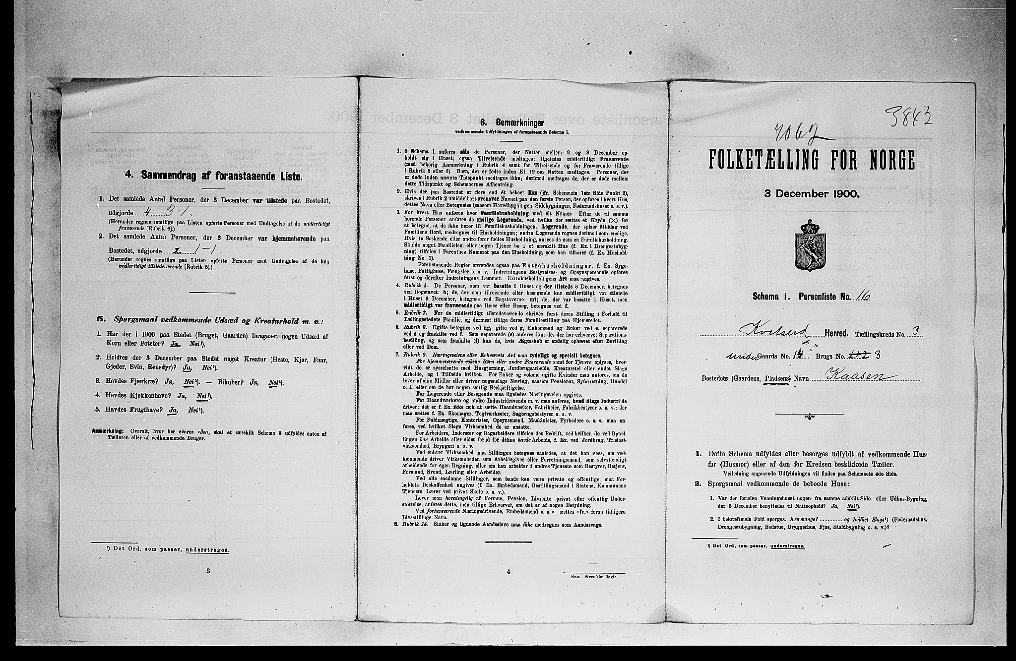 SAKO, 1900 census for Kviteseid, 1900, p. 47