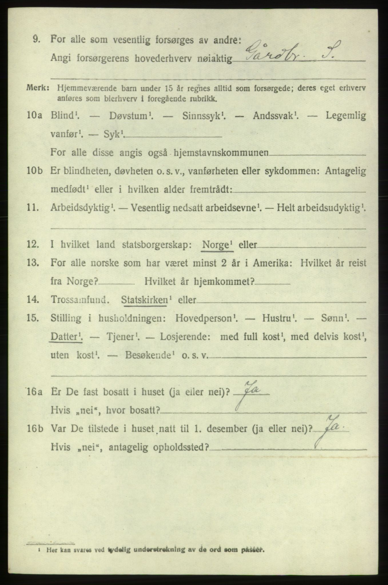 SAB, 1920 census for Bremnes, 1920, p. 1835